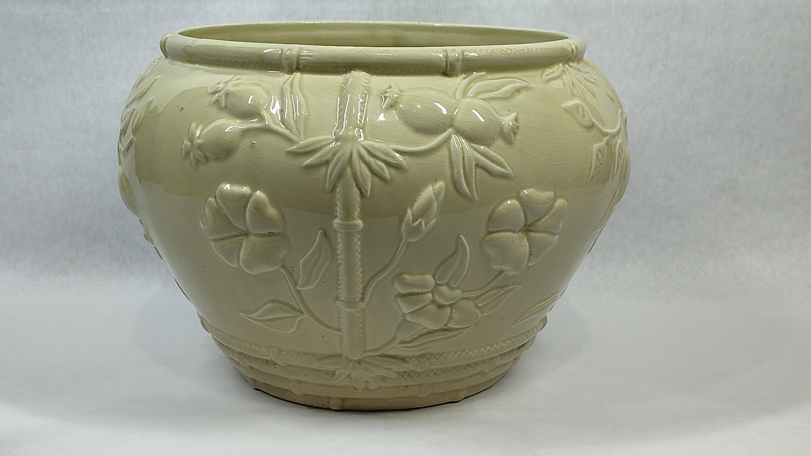 Glazed Earthenware Bamboo & Botanical Jardiniere (1 of 4)