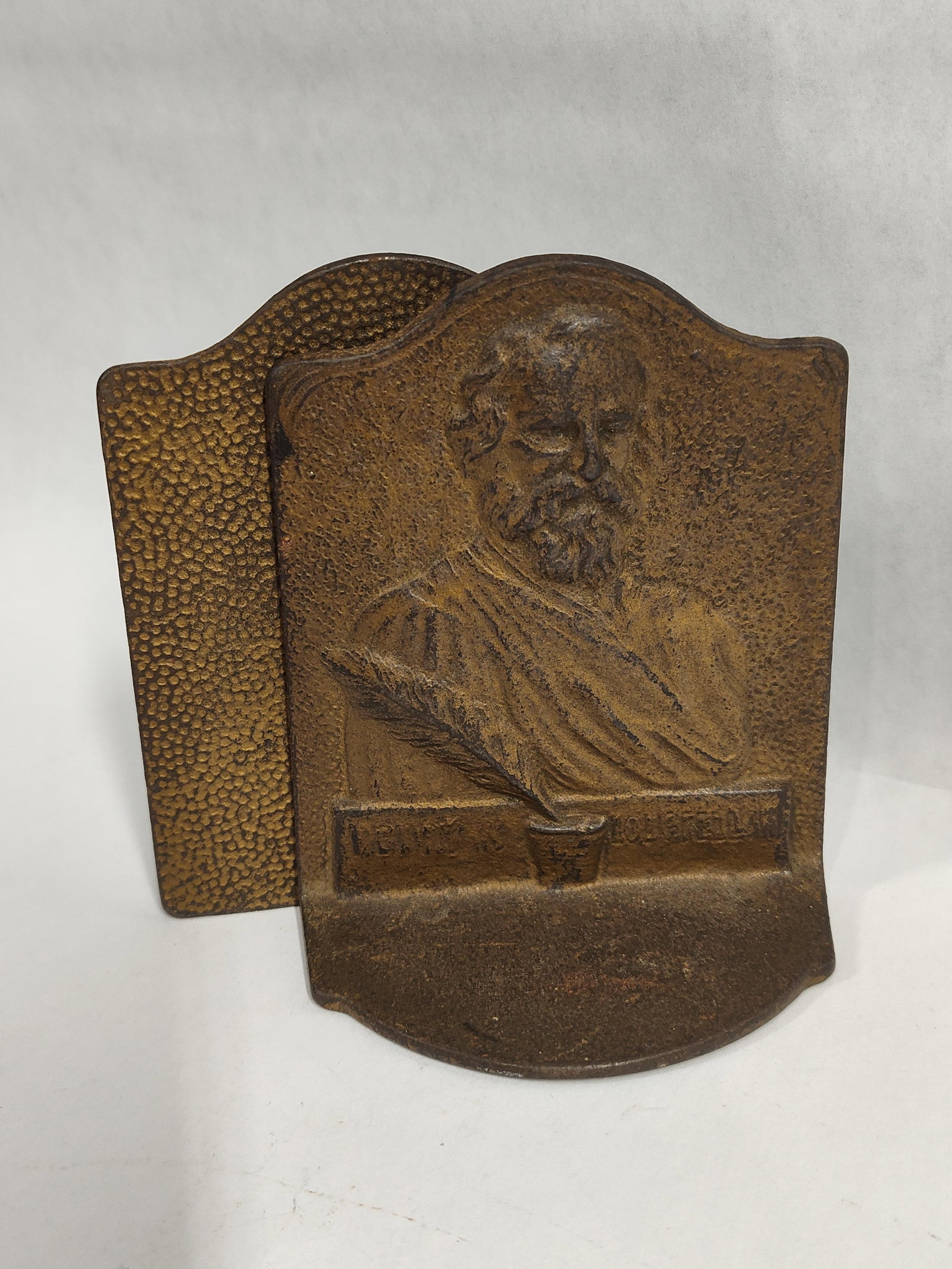 Pair Henry Wadsworth Longfellow Cast Iron Bookends (1 of 3)