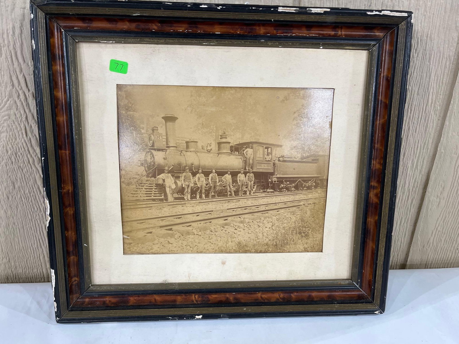 Late 19th C. Steam Locomotive 974 Photo w/ Crew (1 of 4)