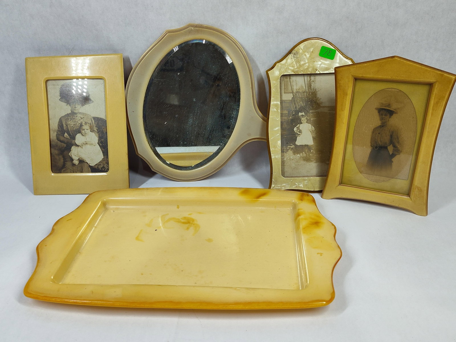 An Assortment of Edwardian Era French Ivory and Pearloid Celluloid Vanity Items and Picture Frames (1 of 8)