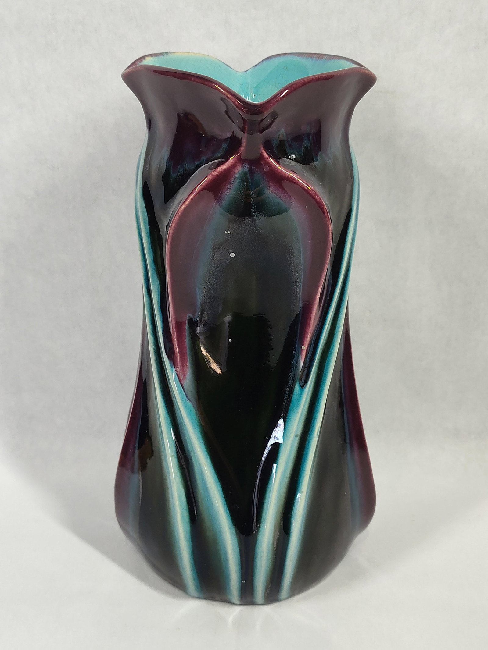 Sarreguemines Art Nouveau Flambe Earthenware Vase (1 of 4)