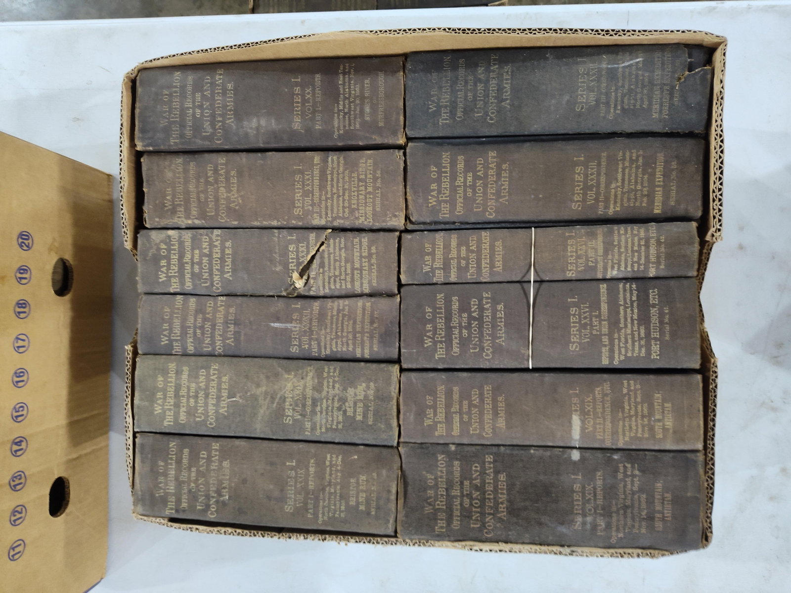 U.S. War Dept. War of the Rebellion Records c.1880: A collection of volumes from Series I of the historical publication The War of the Rebellion: Official Records of the Union and Confederate Armies. Published by the Government Printing Office (GPO),