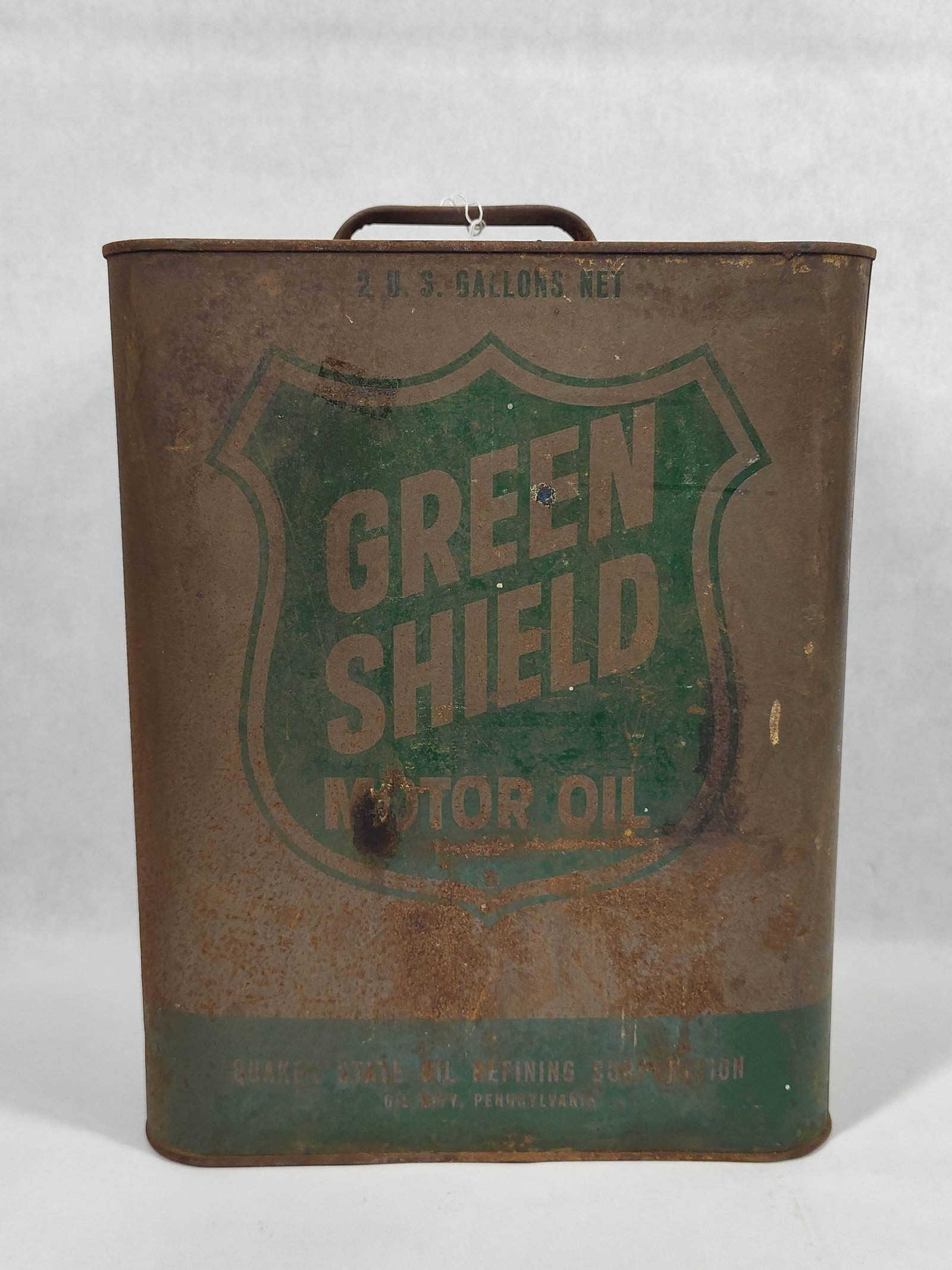 Quaker State Green Shield 2-Gal. Motor Oil Can (1 of 4)