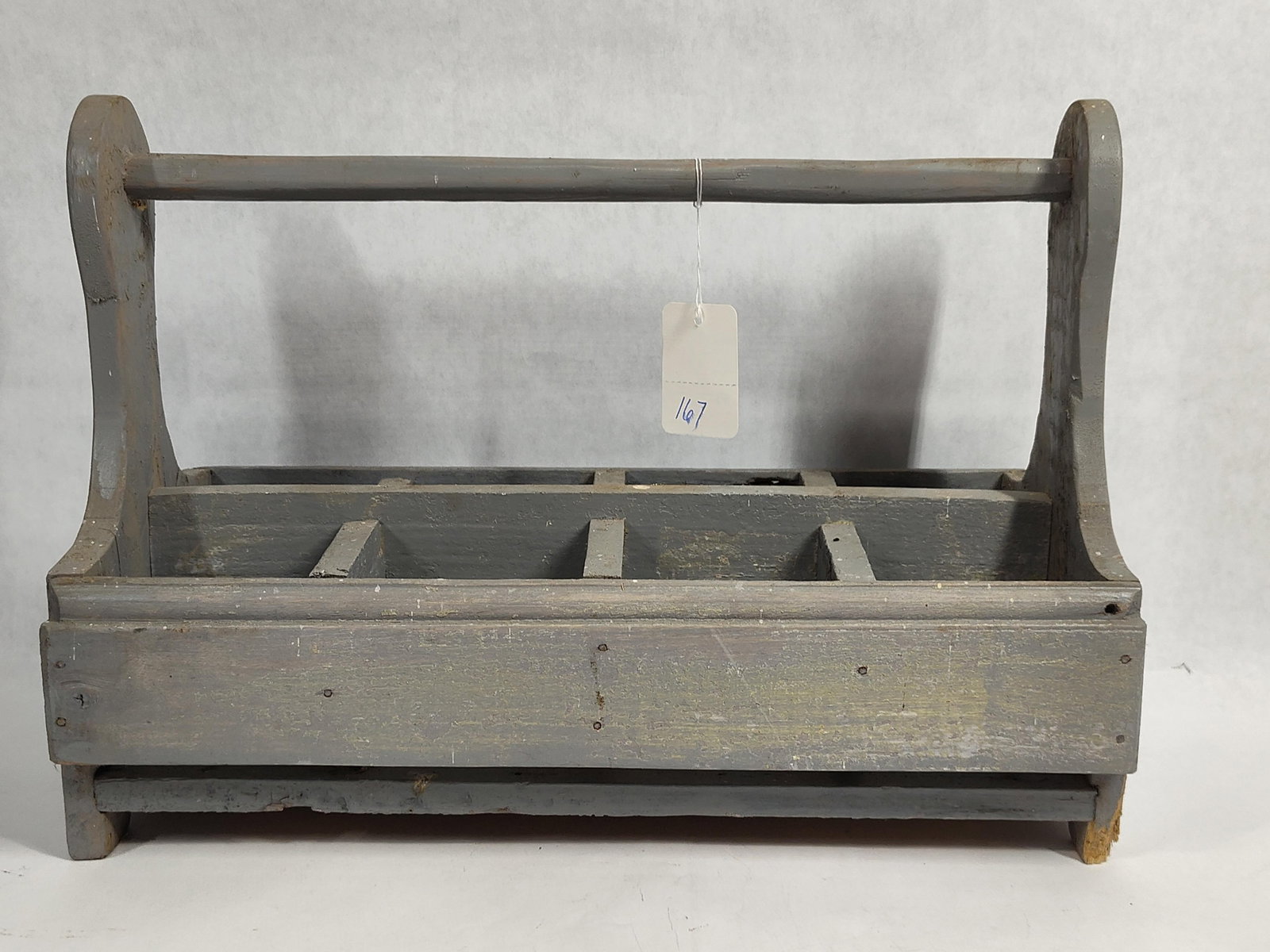 Painted Wooden Utility Caddy w/ 6 Compartments (1 of 3)