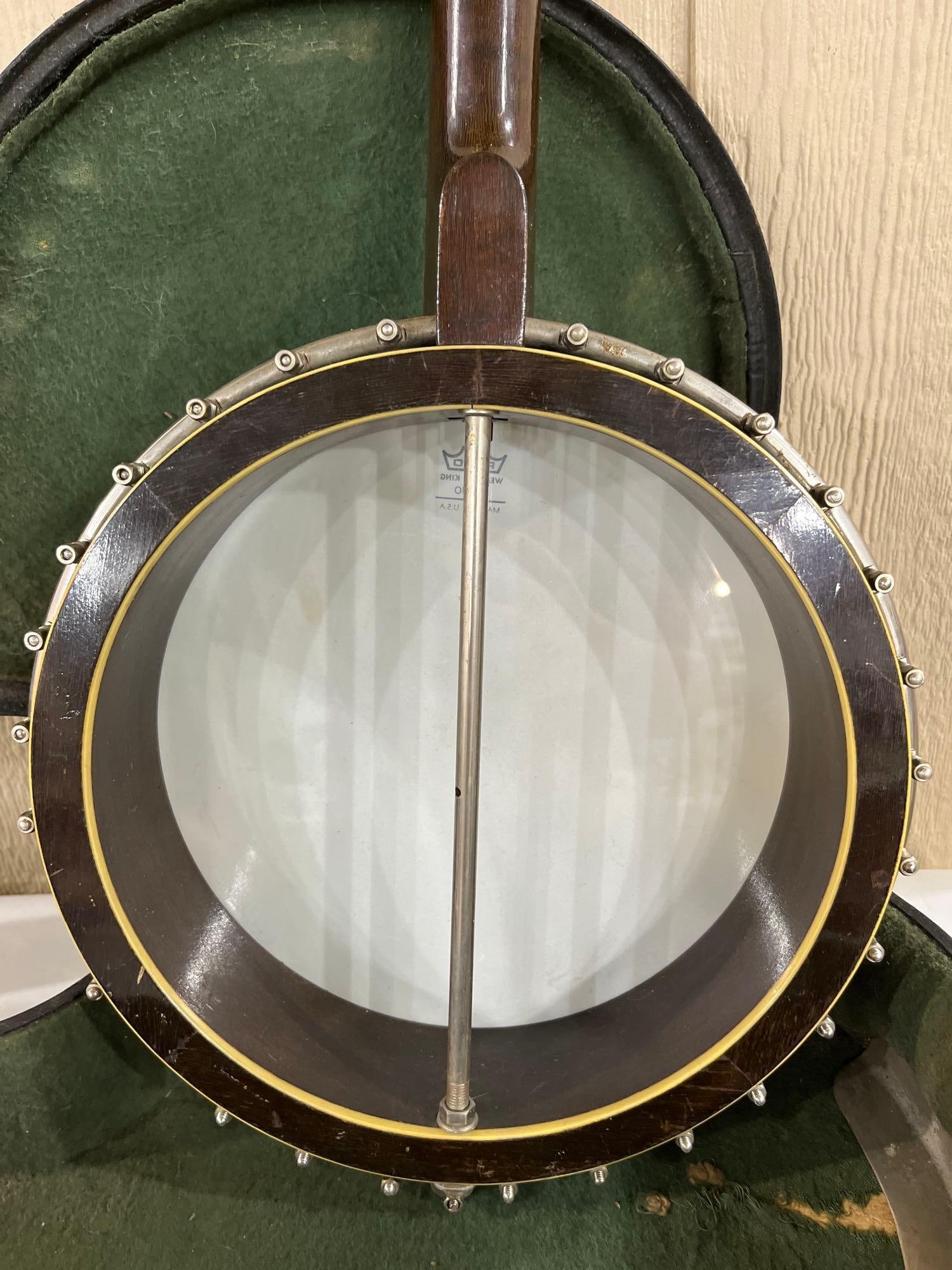 Vtg 4-String Open-Back Tenor Banjo w/ Case - 4
