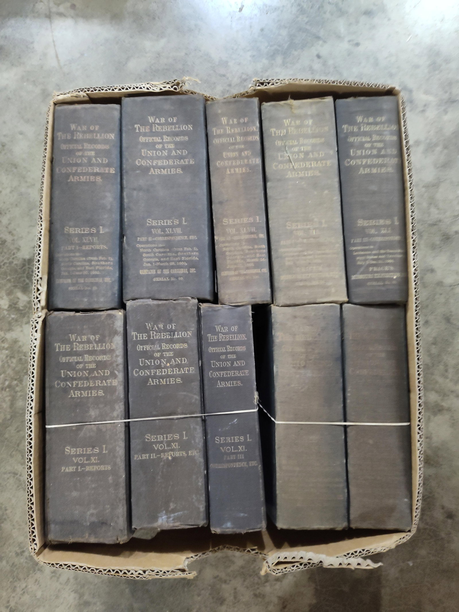 U.S. War Dept. War of Rebellion Official Records: A collection of multiple octavo volumes from the historical series titled War of the Rebellion: Official Records of the Union and Confederate Armies. Published by the Government Printing Office in Was