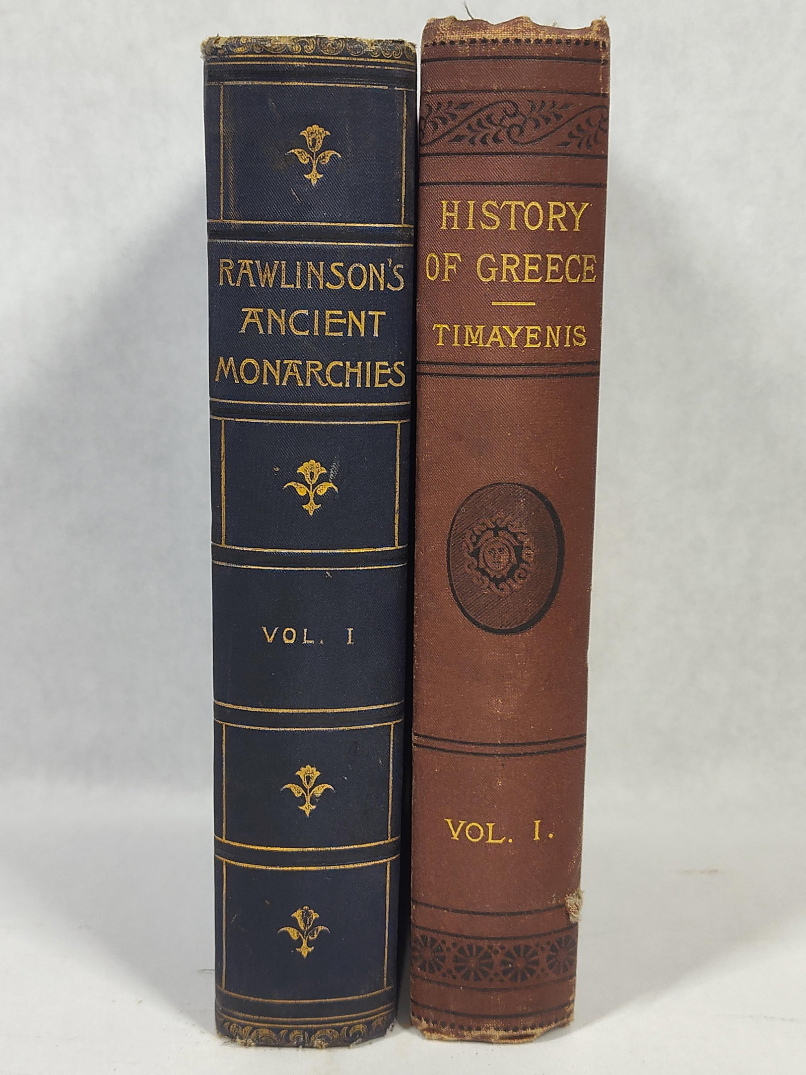 Timayenis & Rawlinson, 2 Vols, 19th-C. History: This lot consists of two separate 19th-century historical works, each being the first volume of a larger set. The first item is T. T. Timayenis, A History of Greece From the Earliest Times to the Pres