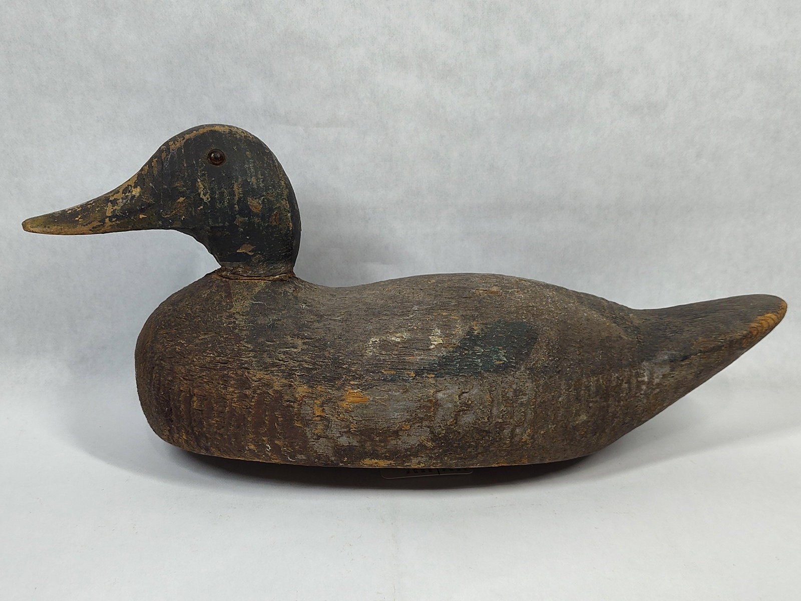 Hand Carved Wood Duck Decoy w/ Cleveland ID Plate (1 of 4)