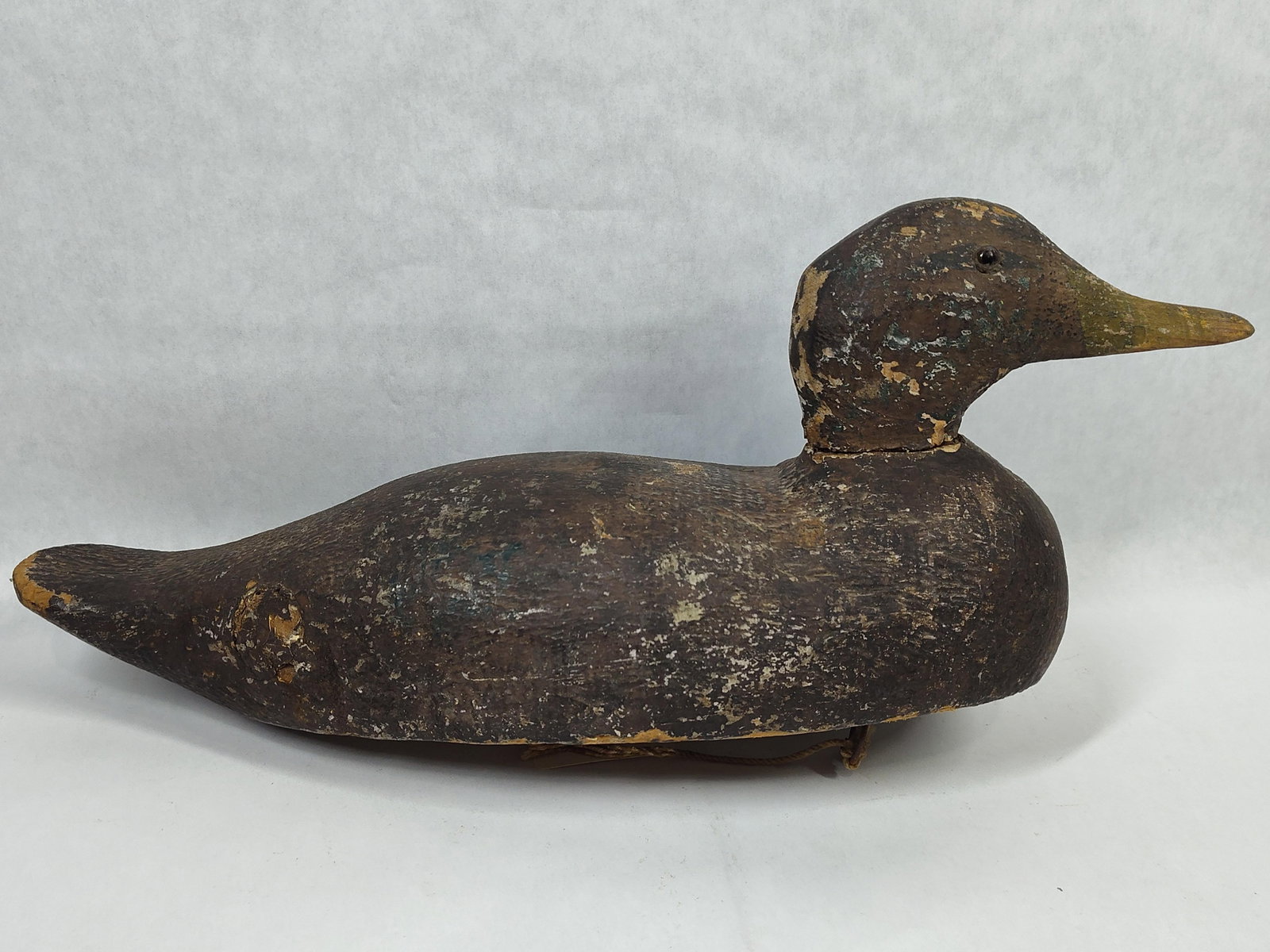 Vtg New Jersey Wood Canvasback Hen Decoy w/ Plate (1 of 4)