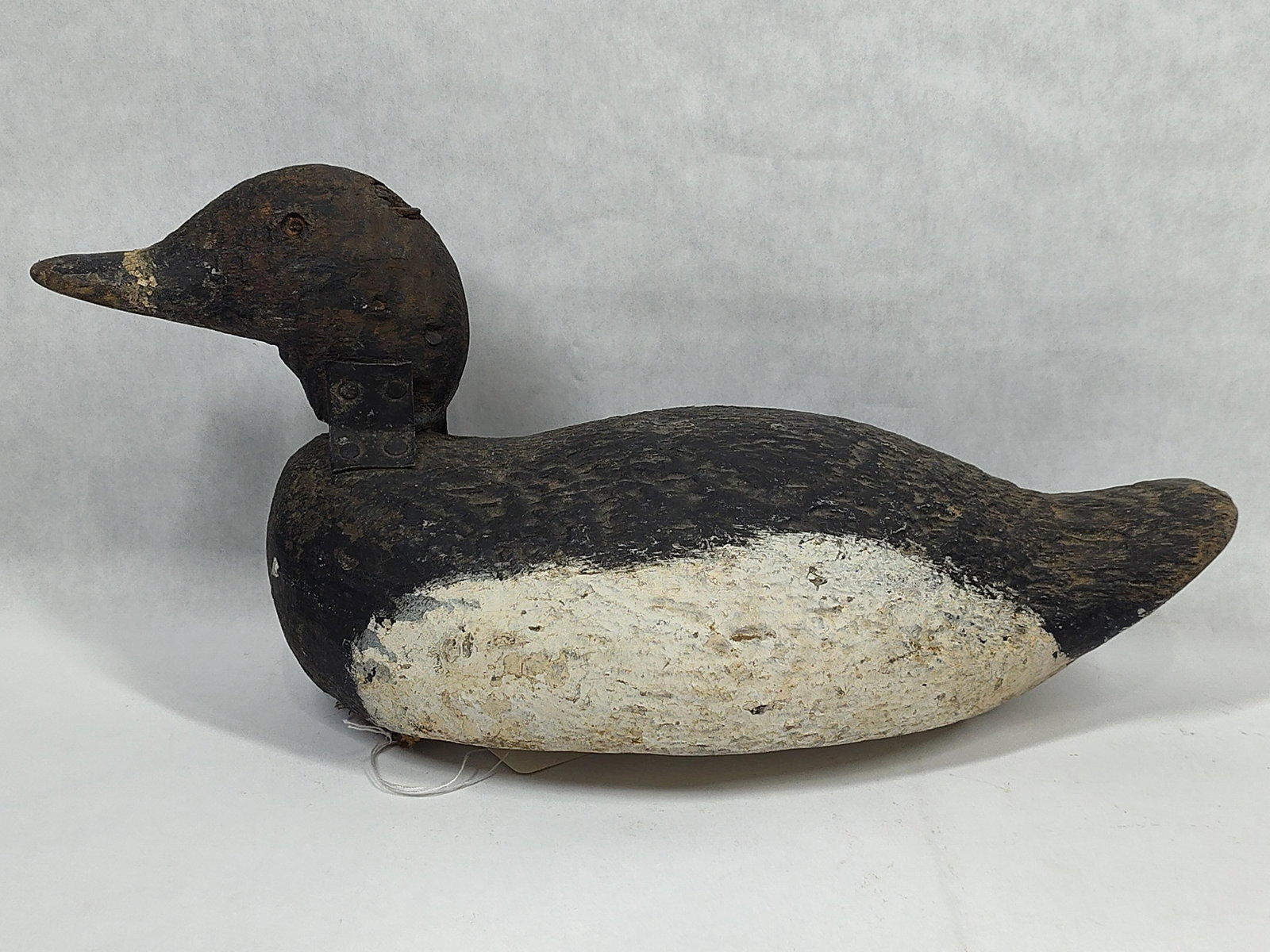 Carved Wooden Bluebill Working Decoy w/ Glass Eyes (1 of 5)