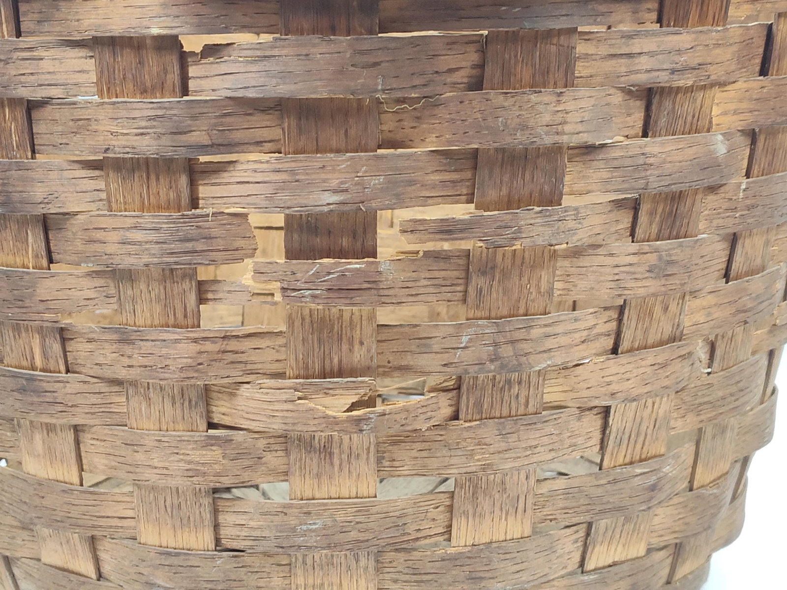 American Split Oak Orchard Basket w/ Fixed Handle - 4