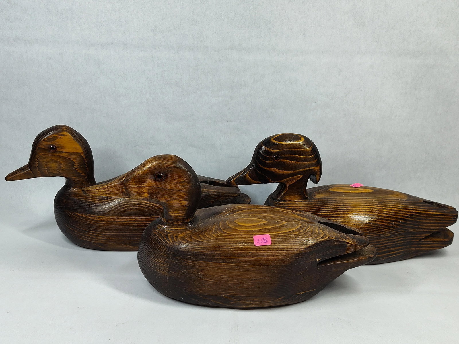 3 Paul Dziak Signed Hand-Carved Wood Duck Decoys (1 of 6)