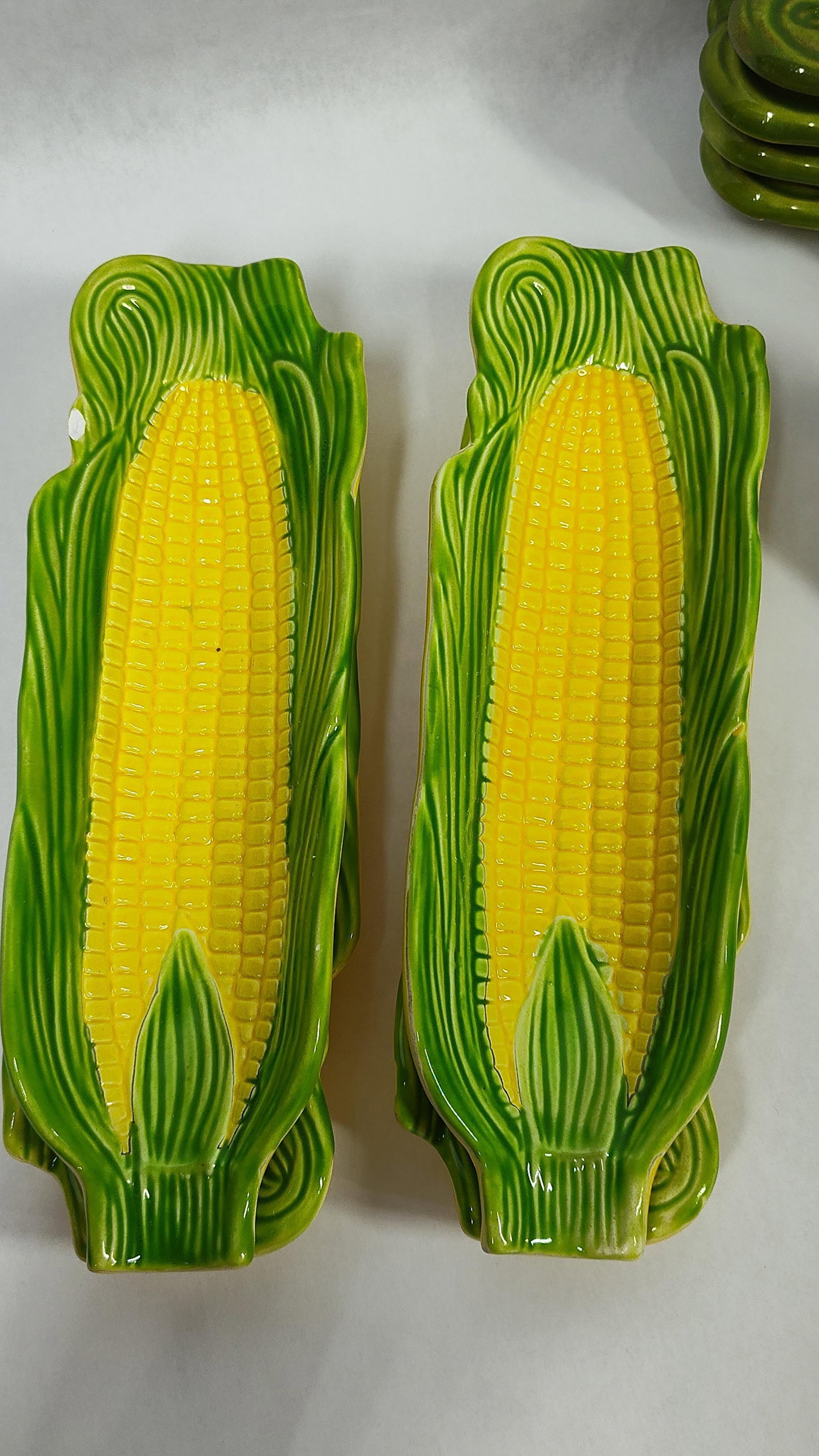 Vtg Ceramic Corn-Themed Tableware - 2