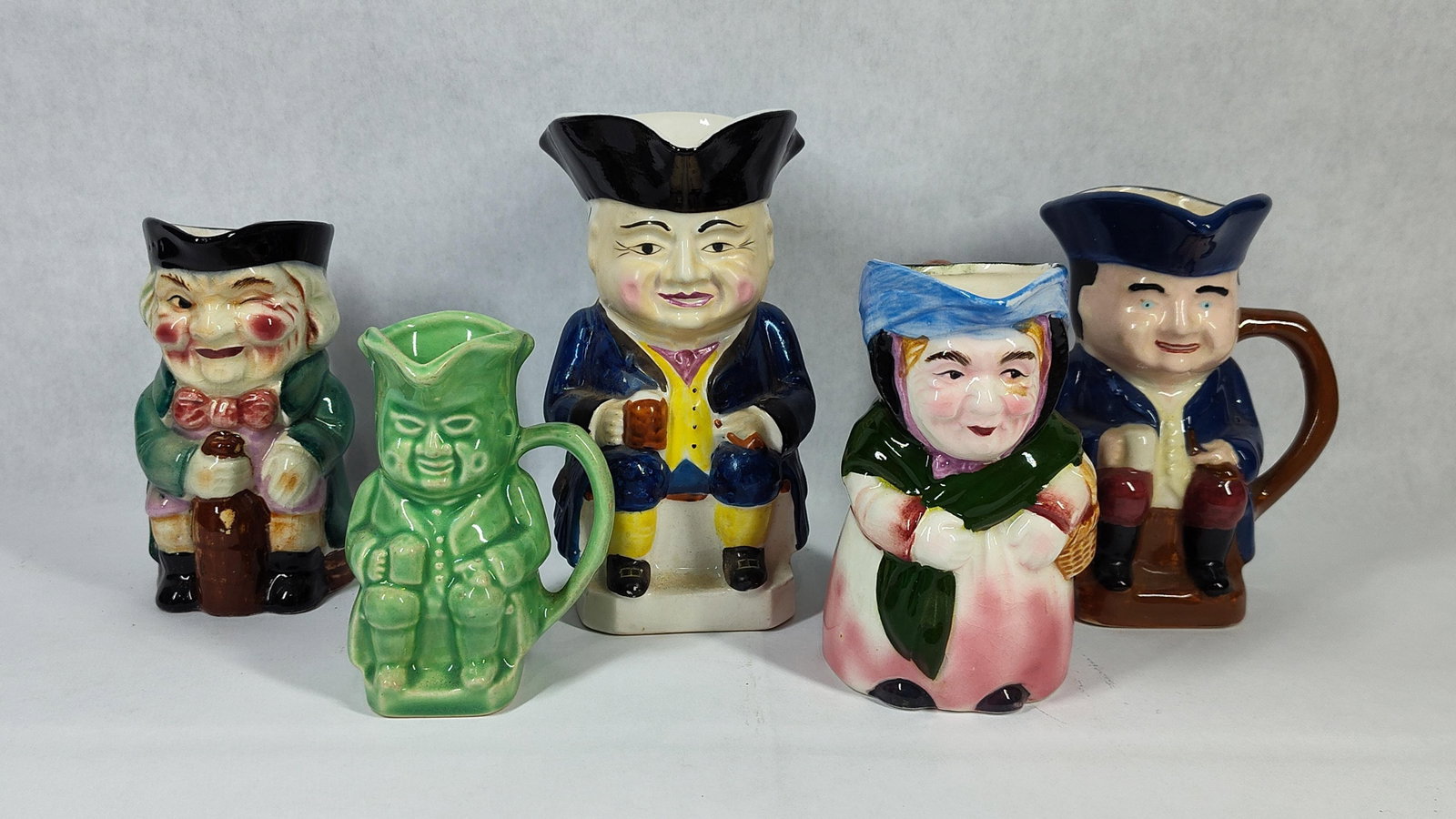 Set 5 Japanese Ceramic Character & Toby Jugs (1 of 5)