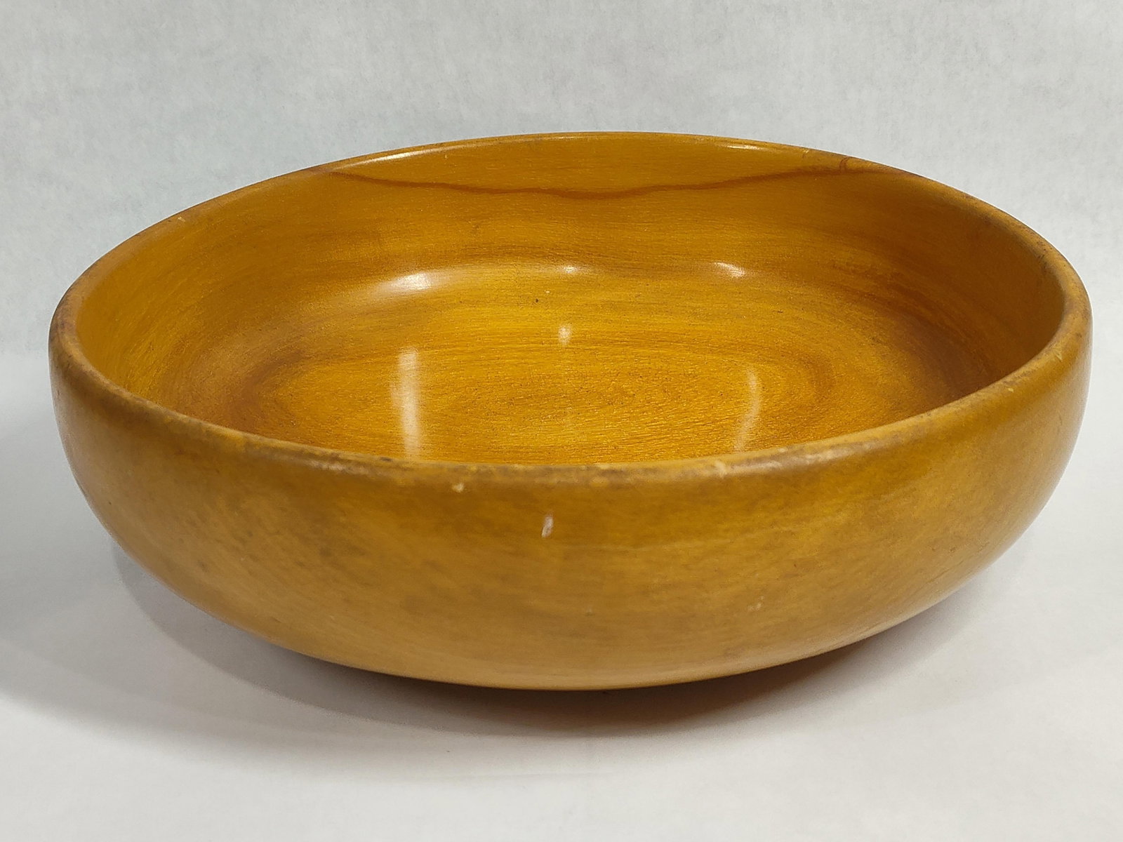 Mid-Century Modern Lathe-Turned Wooden Bowl (1 of 3)
