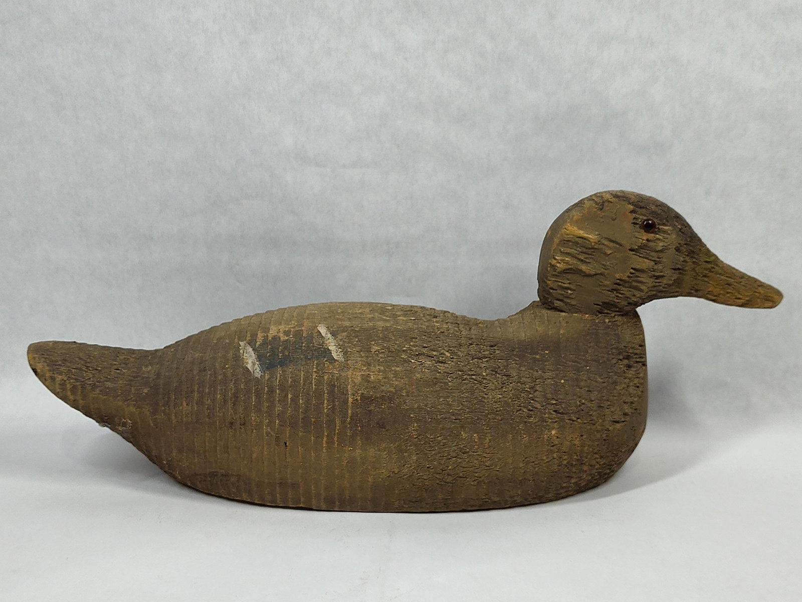 Antique Hand-Carved Wood Duck Decoy w/ Glass Eyes (1 of 2)
