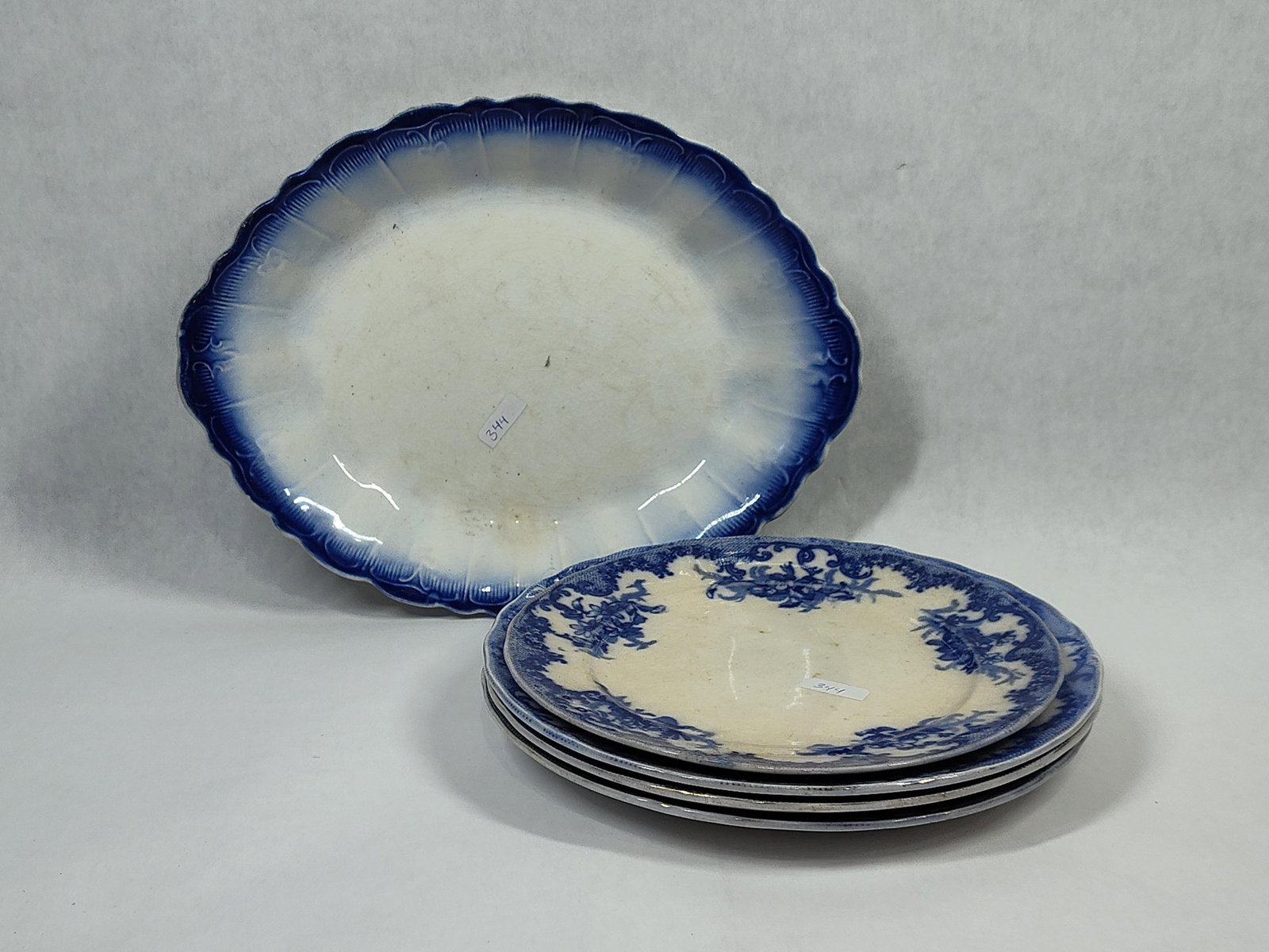 Furnivals Versailles Plates & Flow Blue Platter (1 of 6)