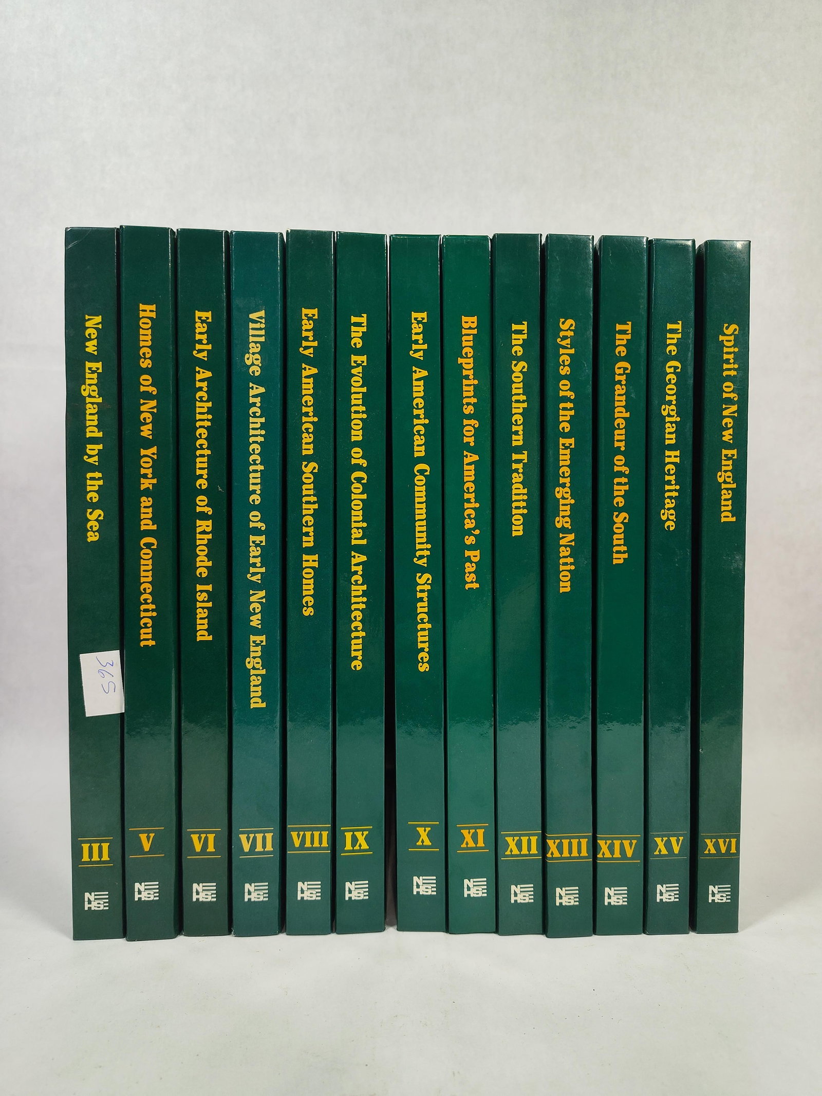National Historical Society Early America Set: A multi-volume set from the Architectural Treasures of Early America series, published by the National Historical Society in Harrisburg, Pennsylvania, circa 1987. The books are bound in matching dark 