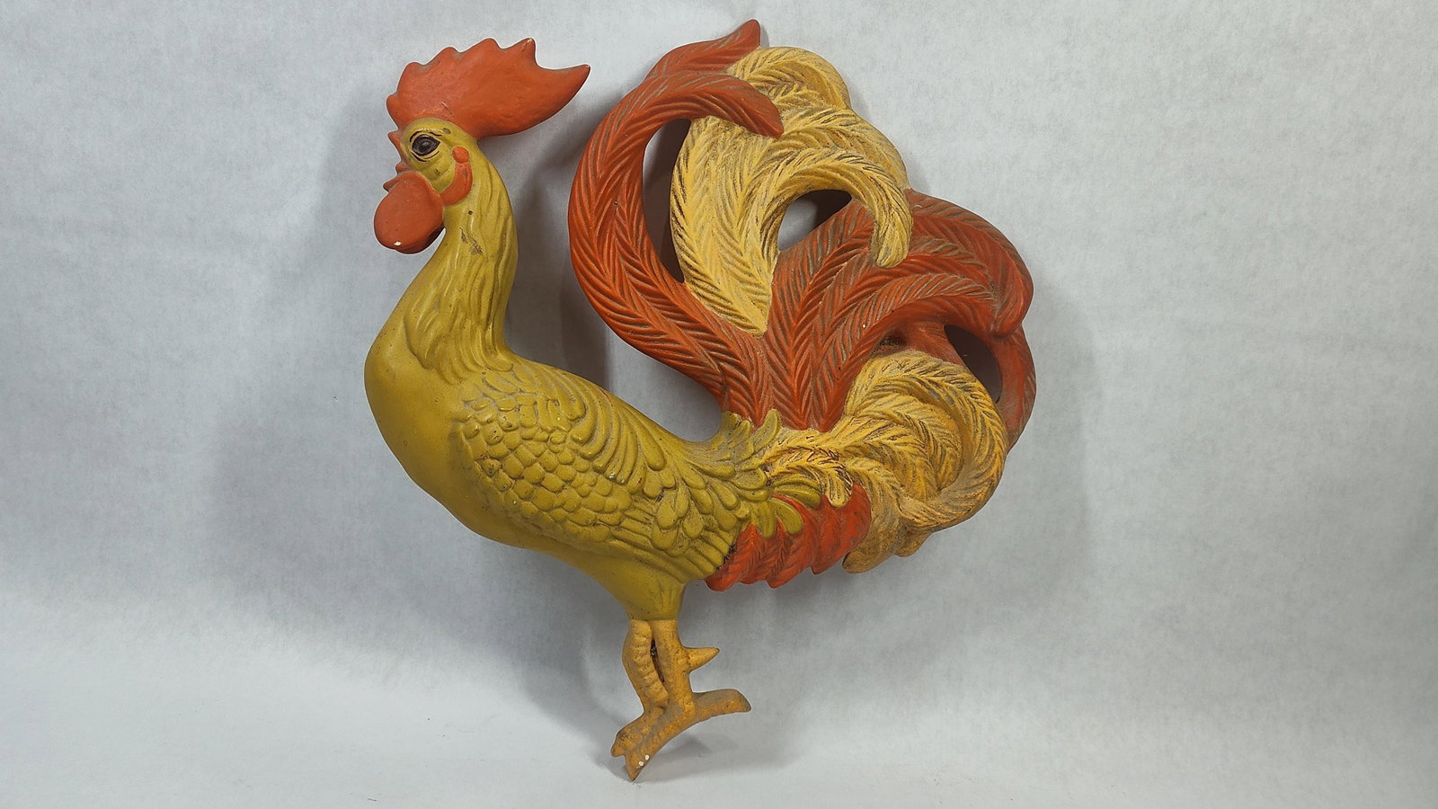 Curtis Mid-Century Chalkware Rooster Wall Plaque (1 of 2)