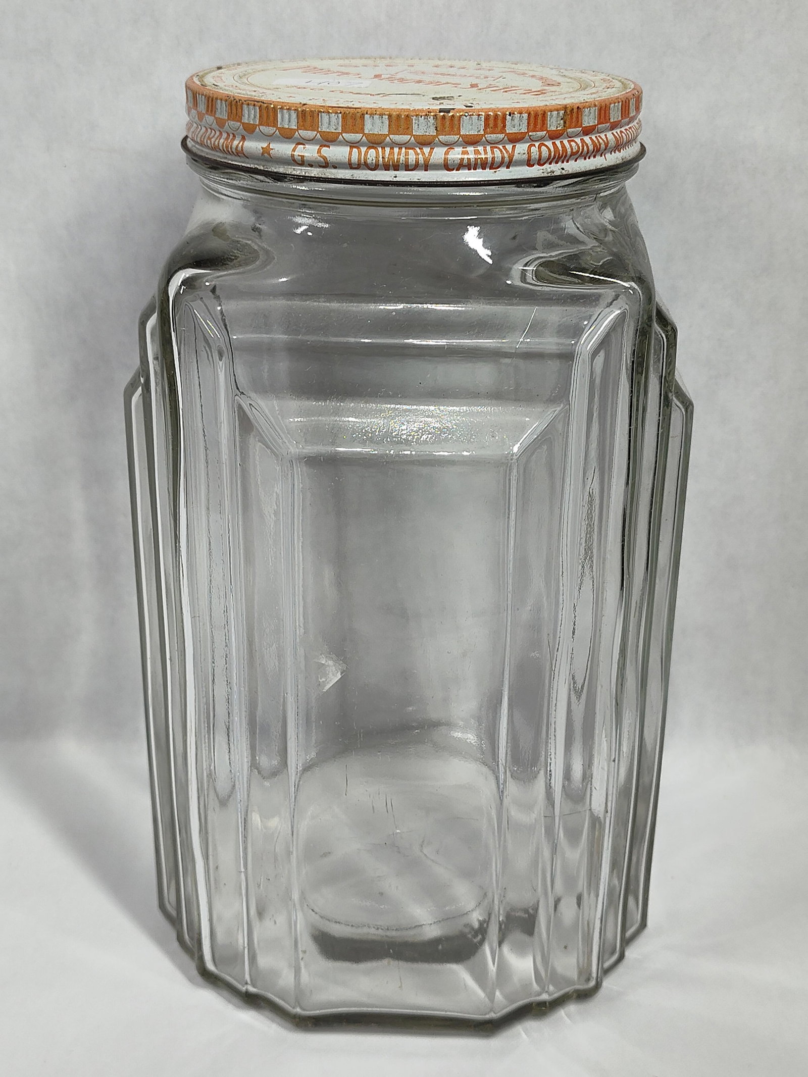 G.S. Dowdy Candy Co. Glass Jar w/ Lithographed Lid (1 of 3)