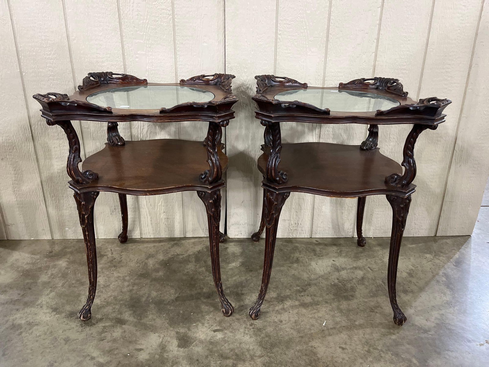 Pair Louis XV Mahogany Tiered Tables Attr. Adams (1 of 4)
