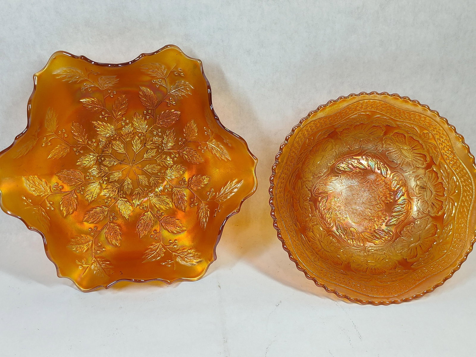 Fenton & Imperial Marigold Carnival Glass Bowls (1 of 5)