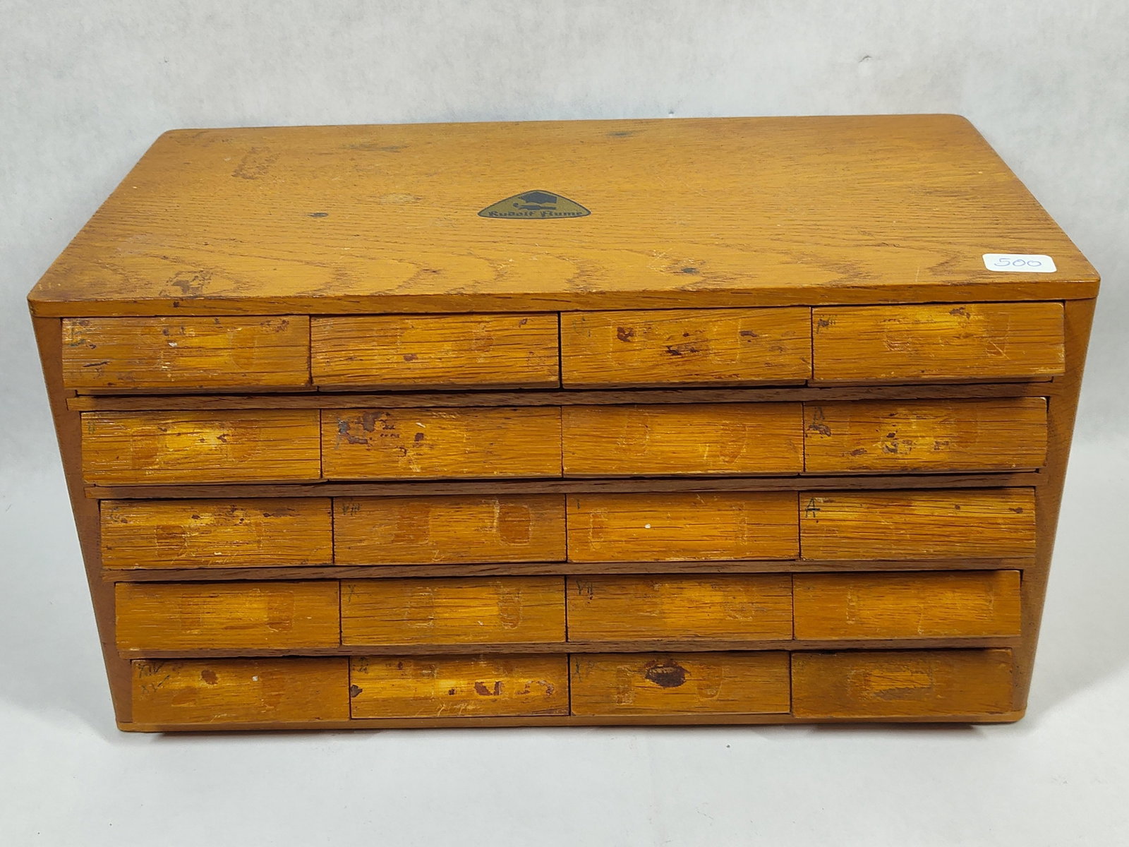 Rudolf Flume Oak Watchmaker's Parts Cabinet (1 of 3)