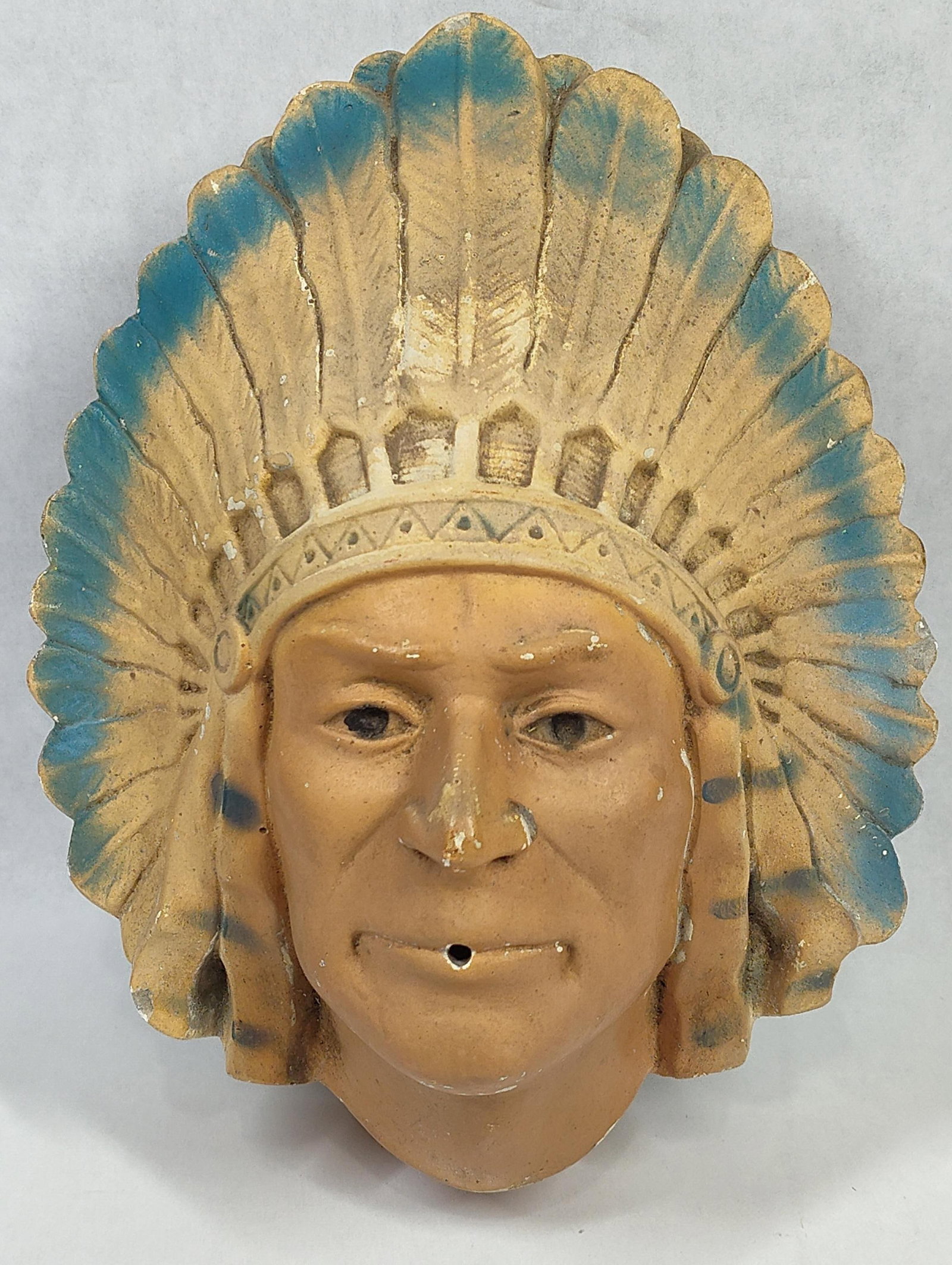 Mid-C. Chalkware Native American Indian Chief Mask (1 of 3)