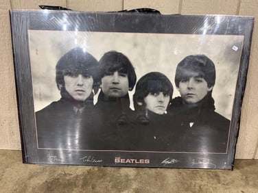 The Beatles Framed Poster w/ Facsimile Signatures