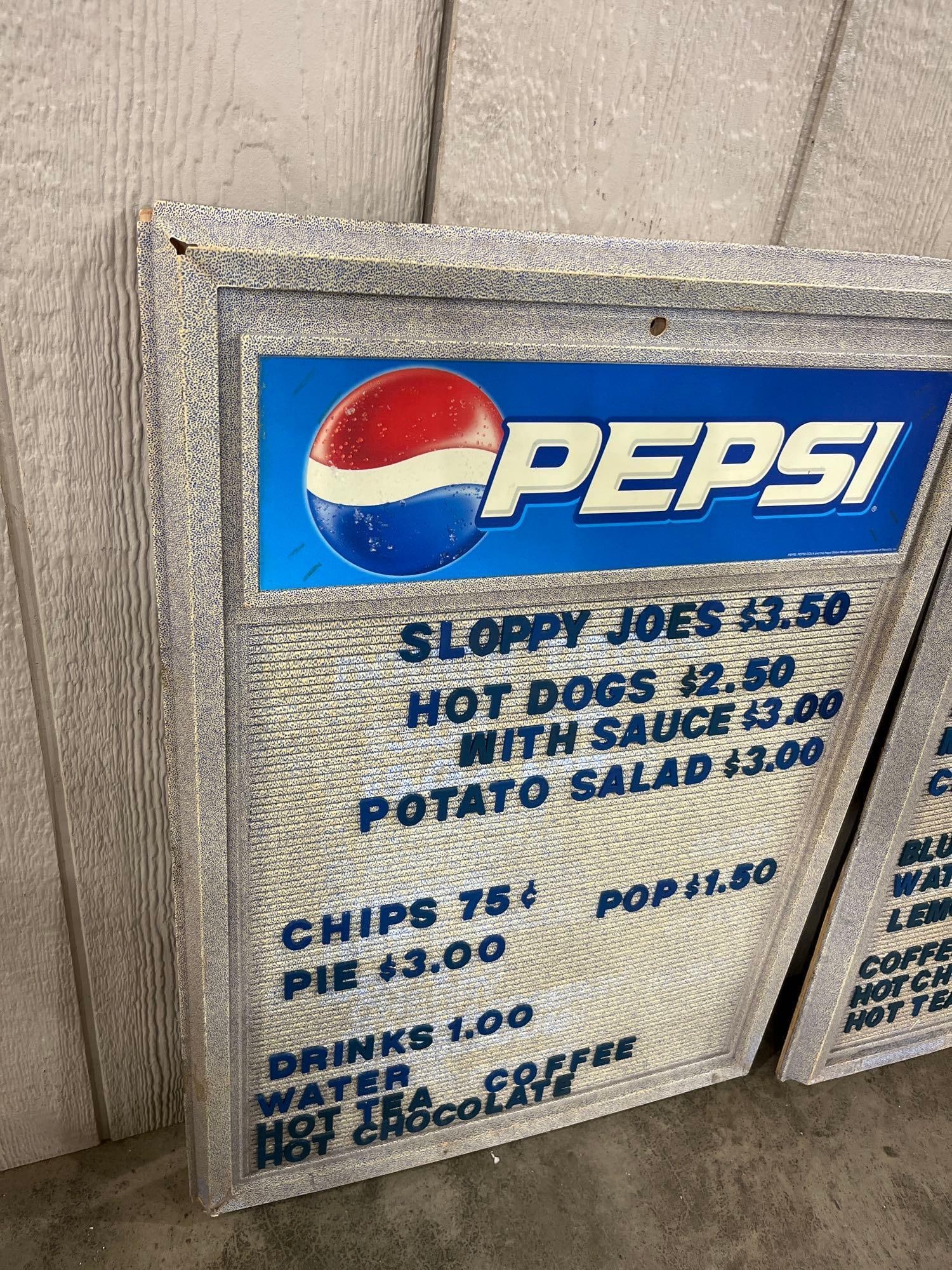 Pair Pepsi Grooved Menu Display Boards - 3