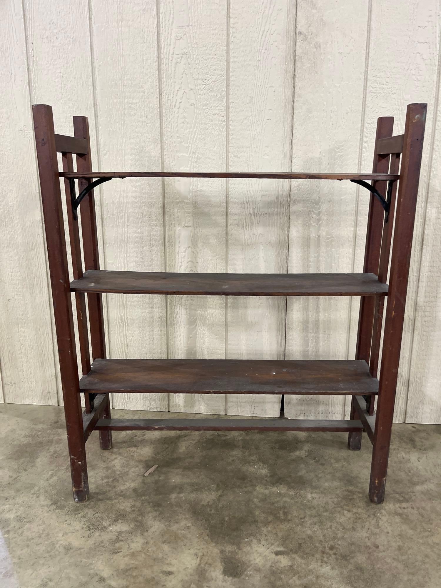 Mission Style Oak Three-Tier Open Bookcase (1 of 3)