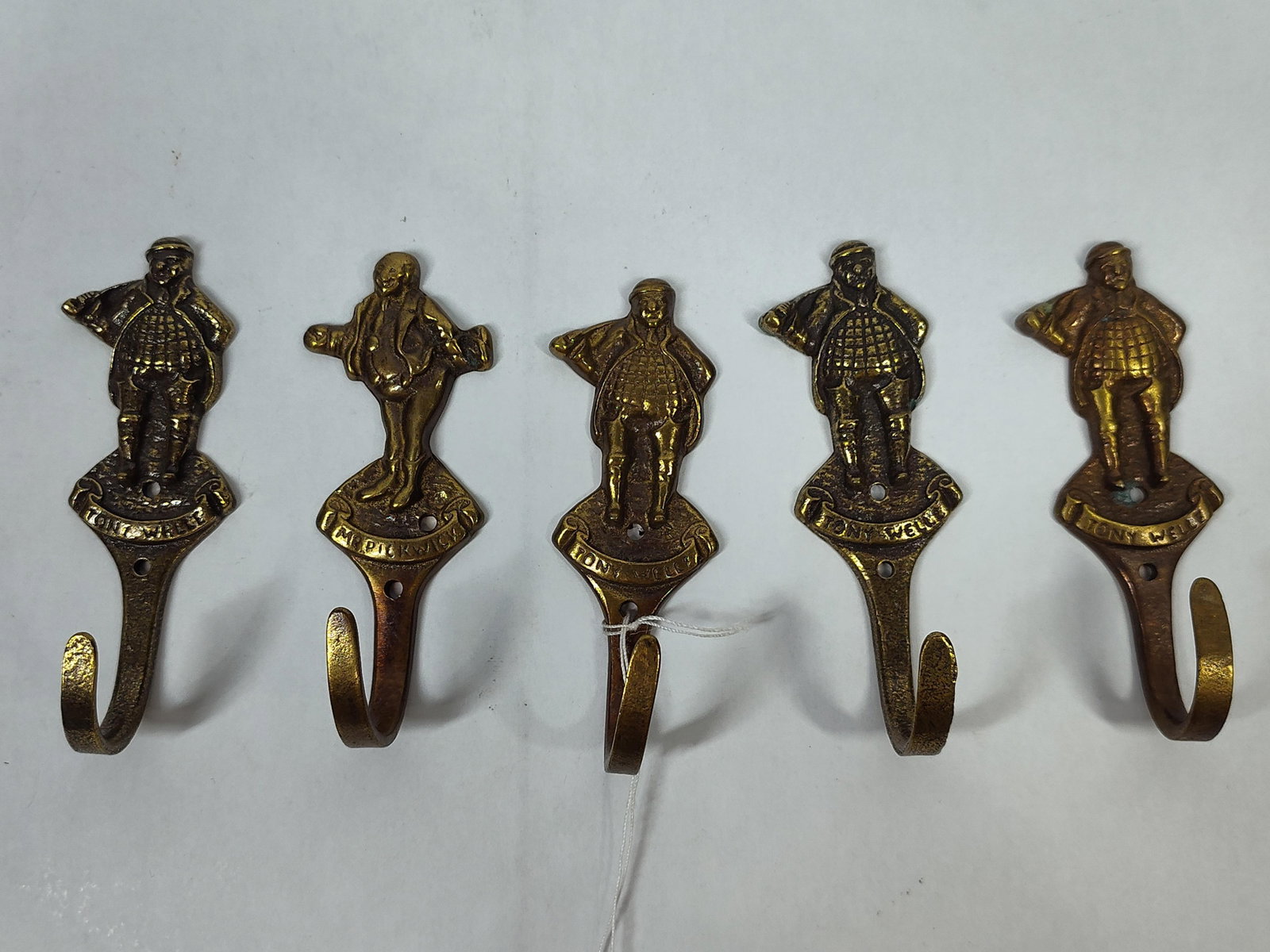 Set 5 Dickensian Character Cast Brass Wall Hooks (1 of 4)