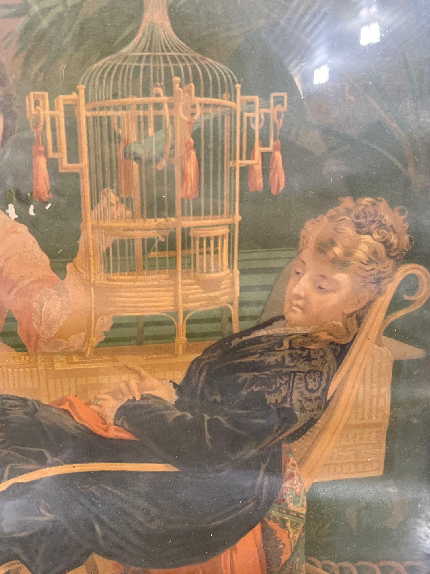 Pair Interior & Coaching Scenes Chromolithographs - 2