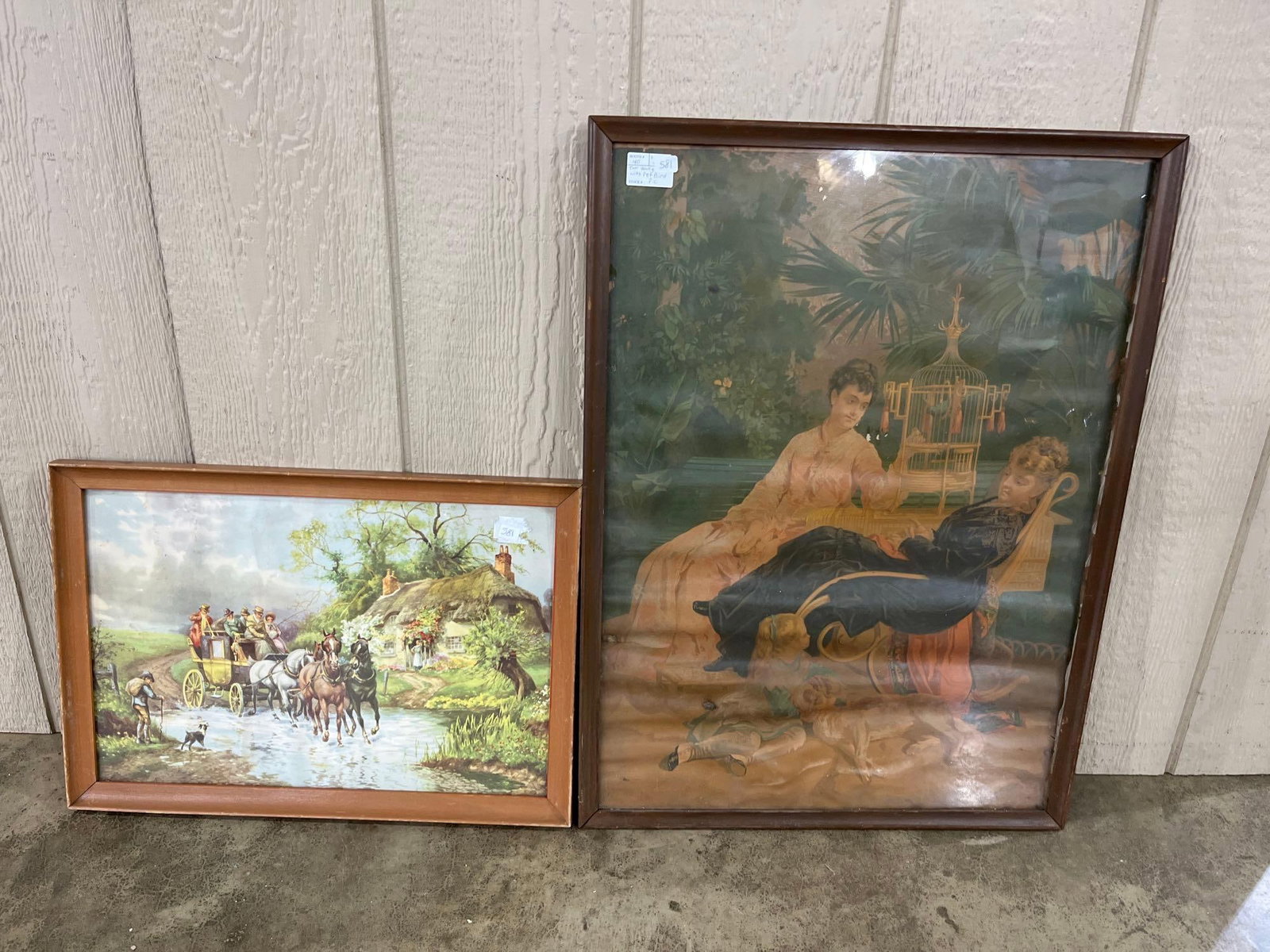 Pair Interior & Coaching Scenes Chromolithographs - 5