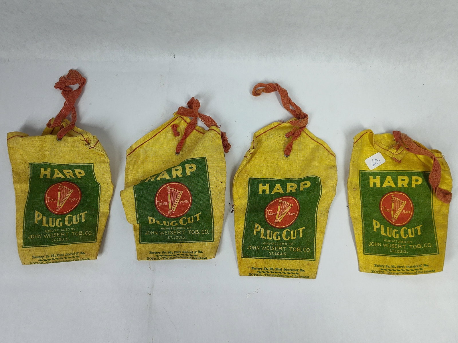 Harp Plug Cut Vtg Cloth Tobacco Pouches (1 of 3)
