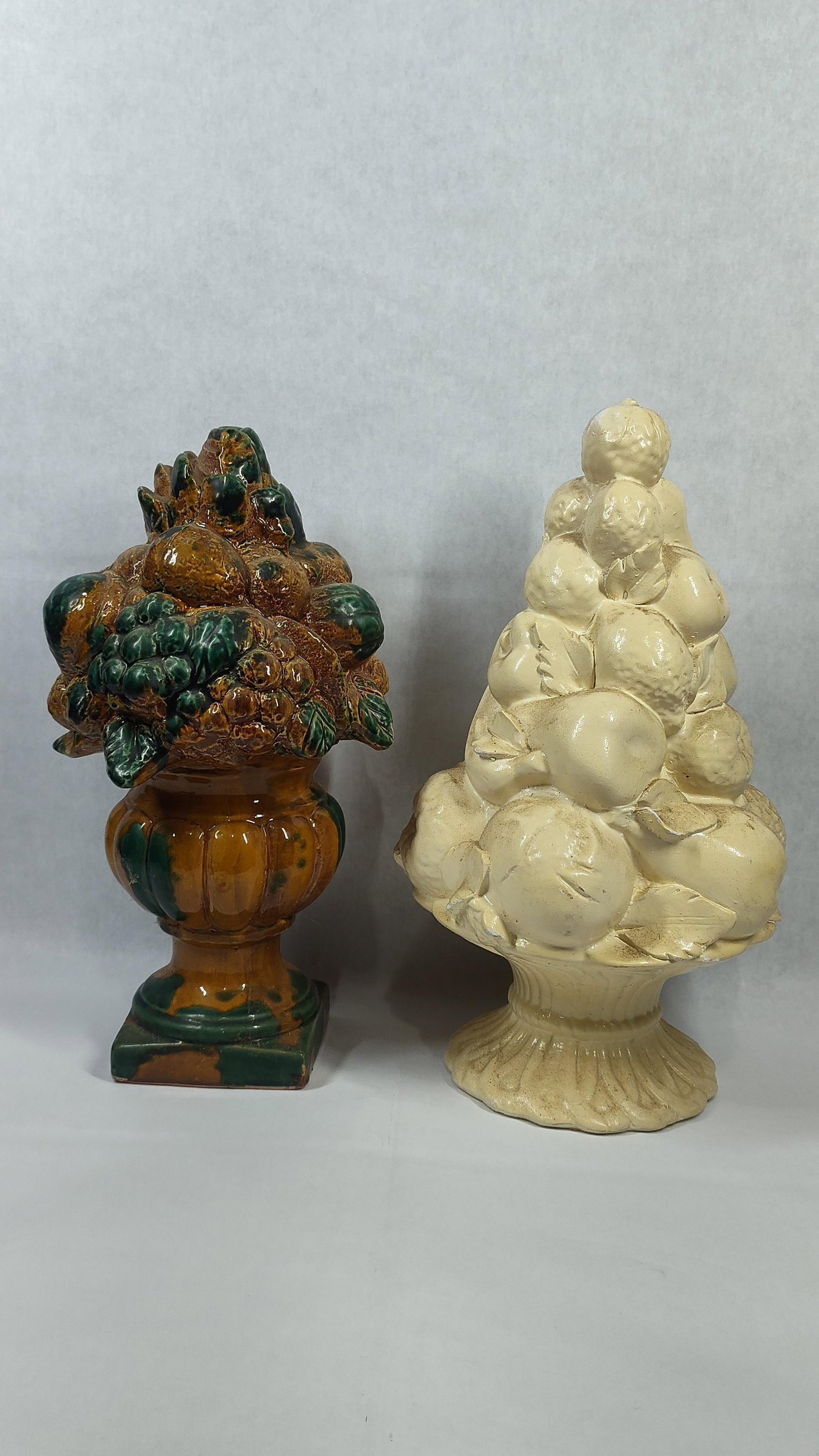 Pair Vtg Italian Style Ceramic Fruit Topiaries (1 of 3)