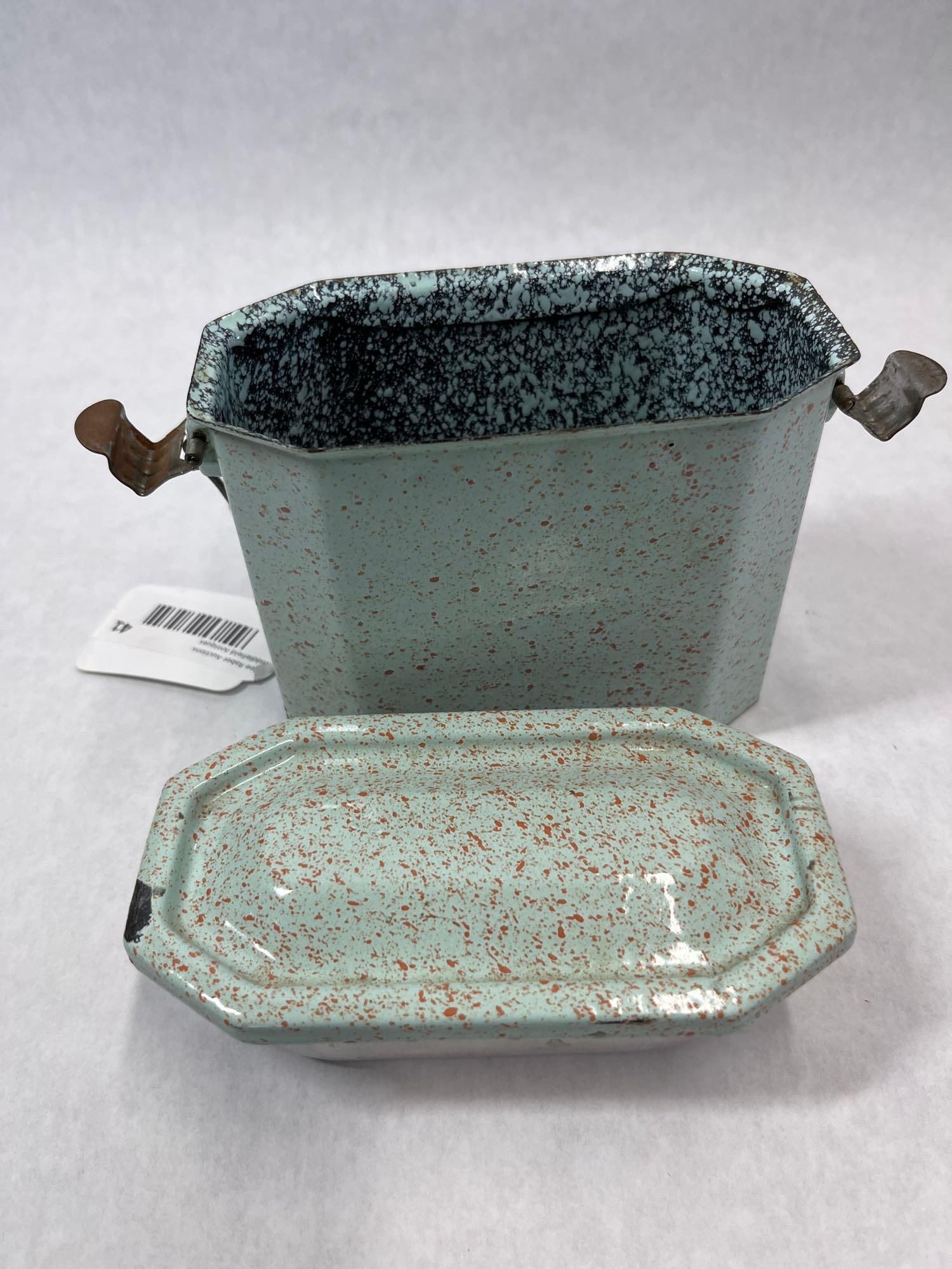French-Style Octagonal Enamel Lunch Pail w/ Insert - 5