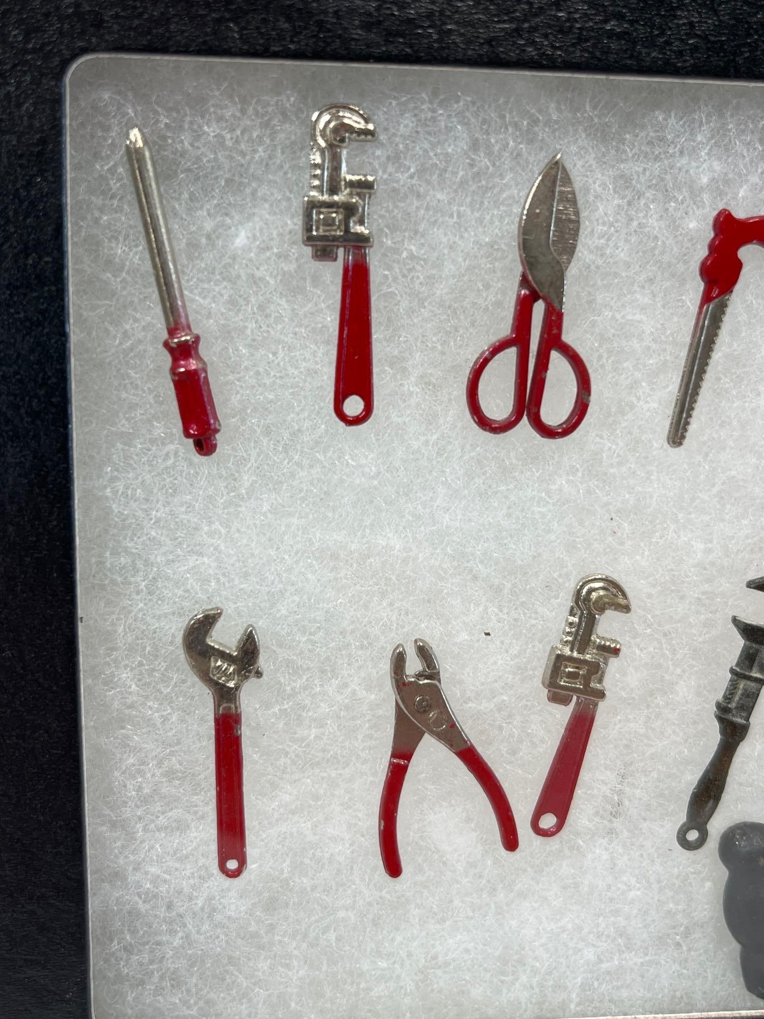 Set 12 Miniature Hand Tools in Display Box - 2
