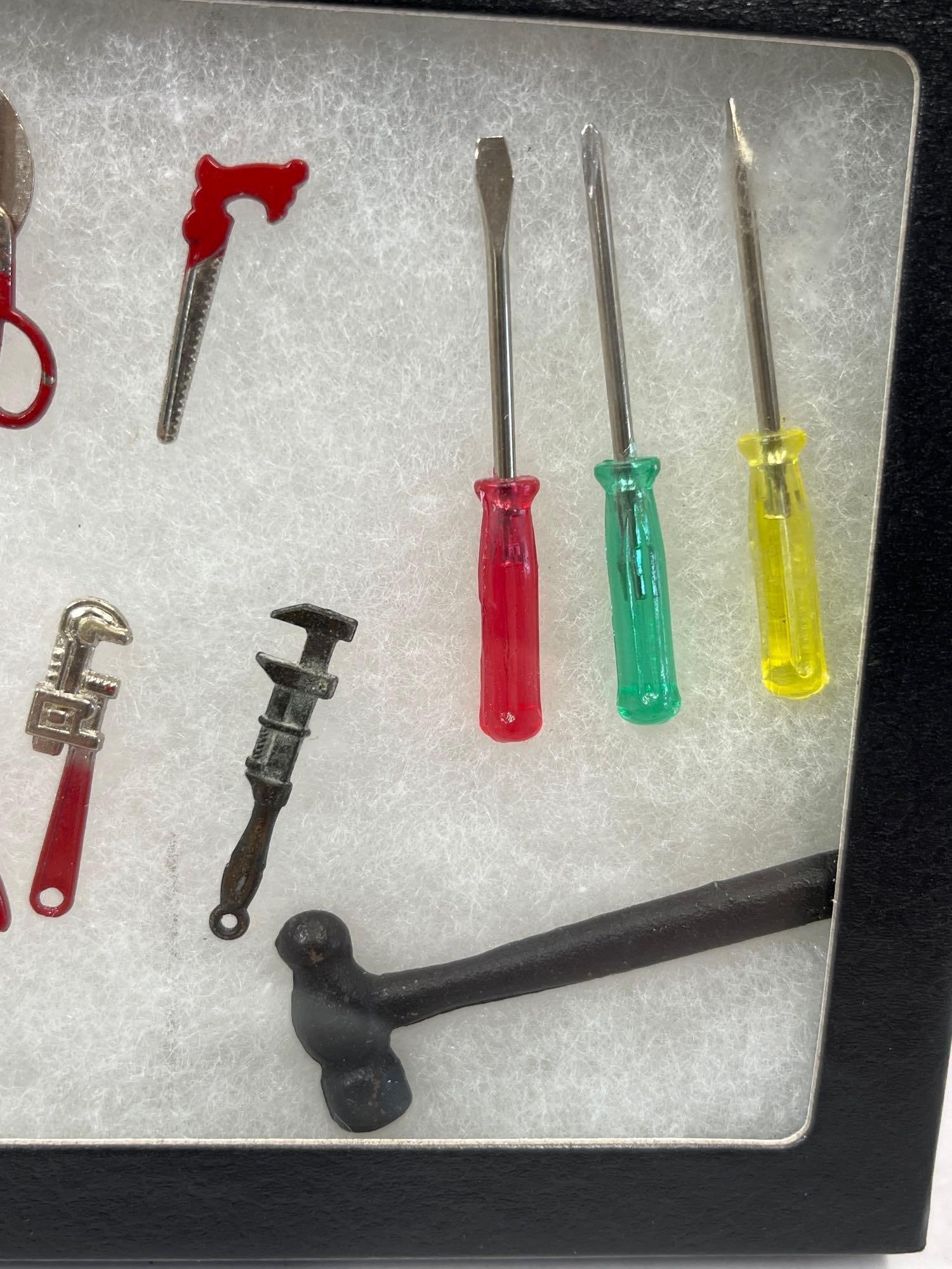 Set 12 Miniature Hand Tools in Display Box - 3