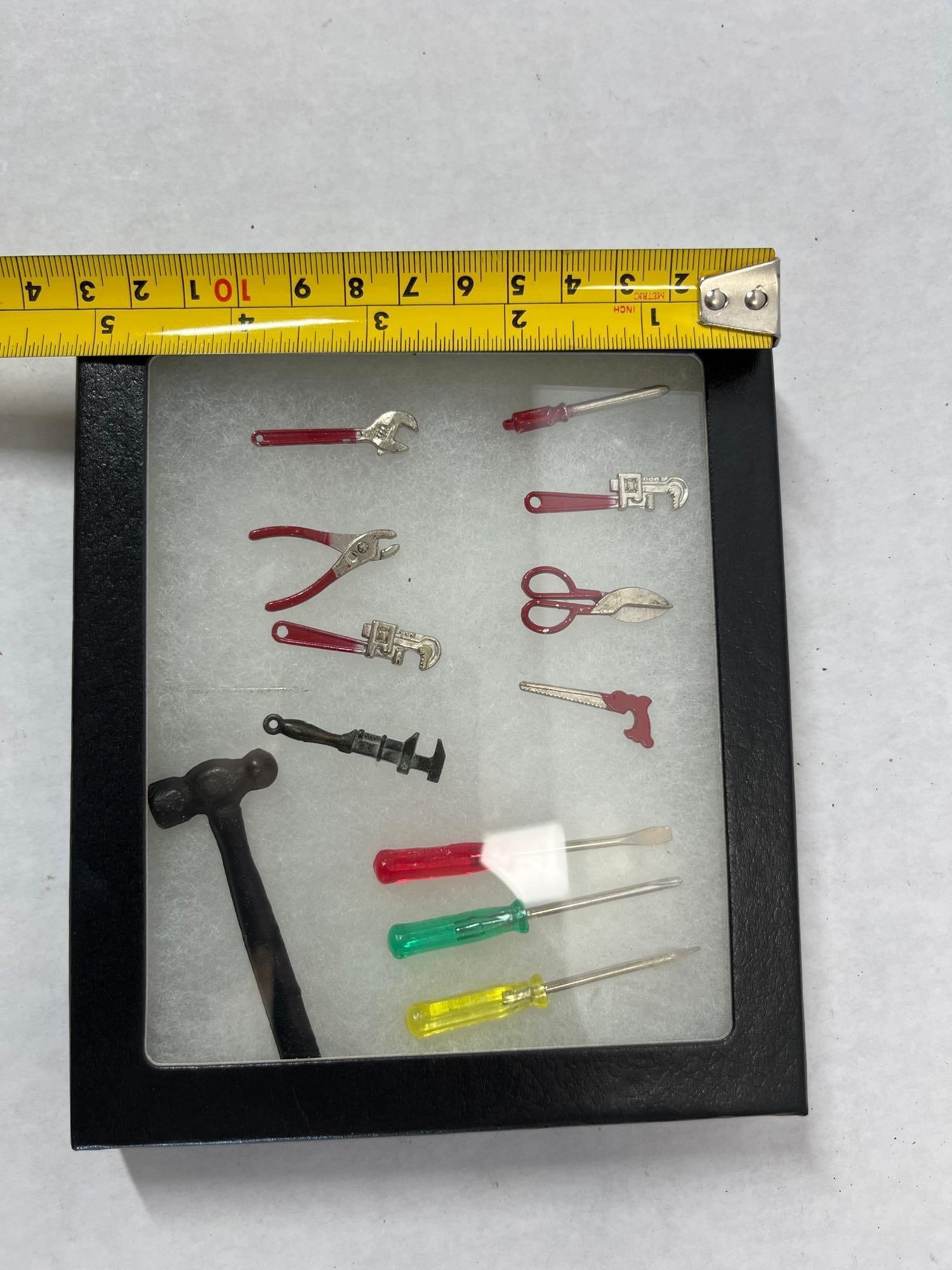 Set 12 Miniature Hand Tools in Display Box - 4