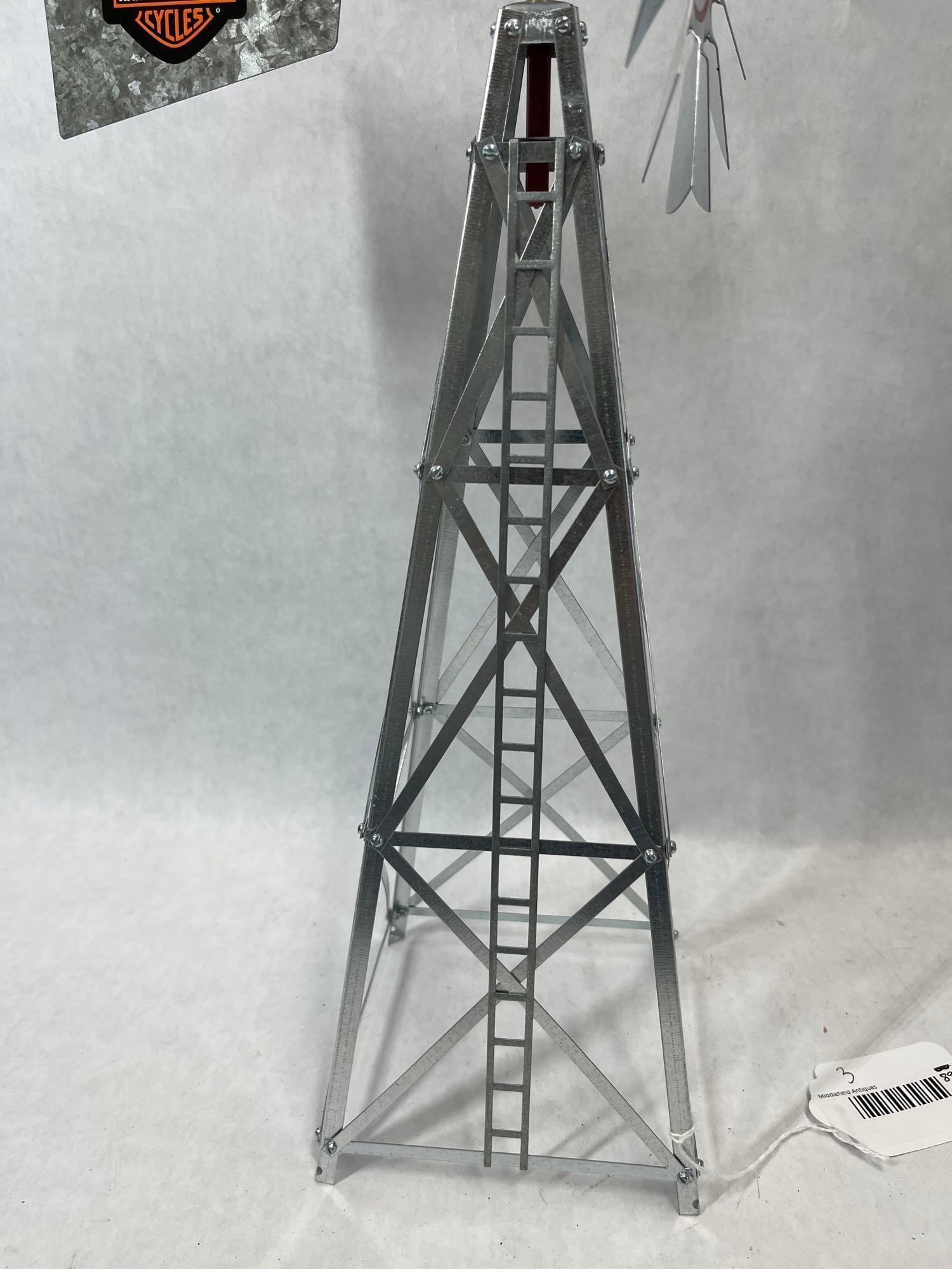 Harley-Davidson Galvanized Metal Windmill Model - 3