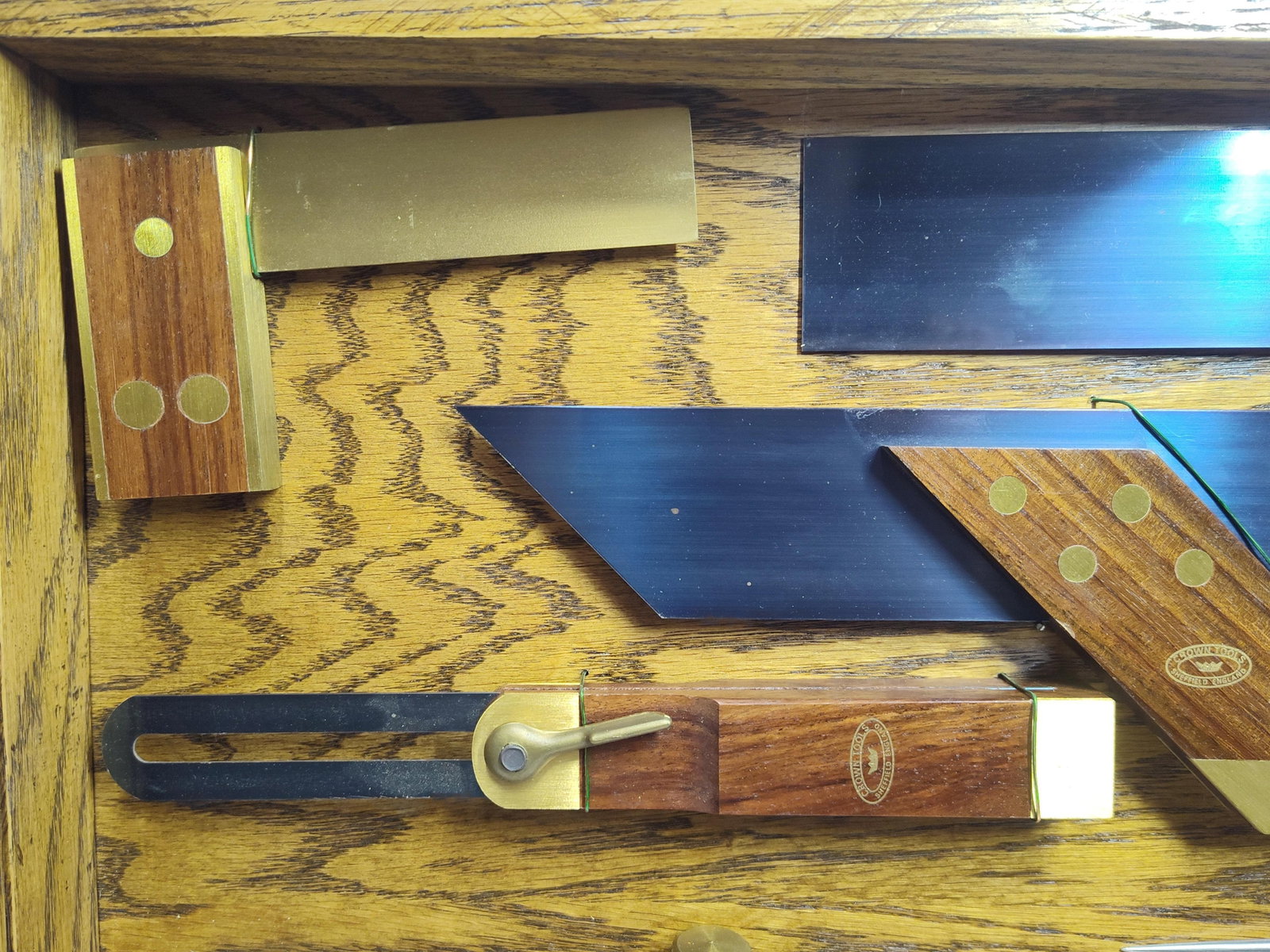 Crown Hand Tools Woodworking Instruments, Oak Case - 2