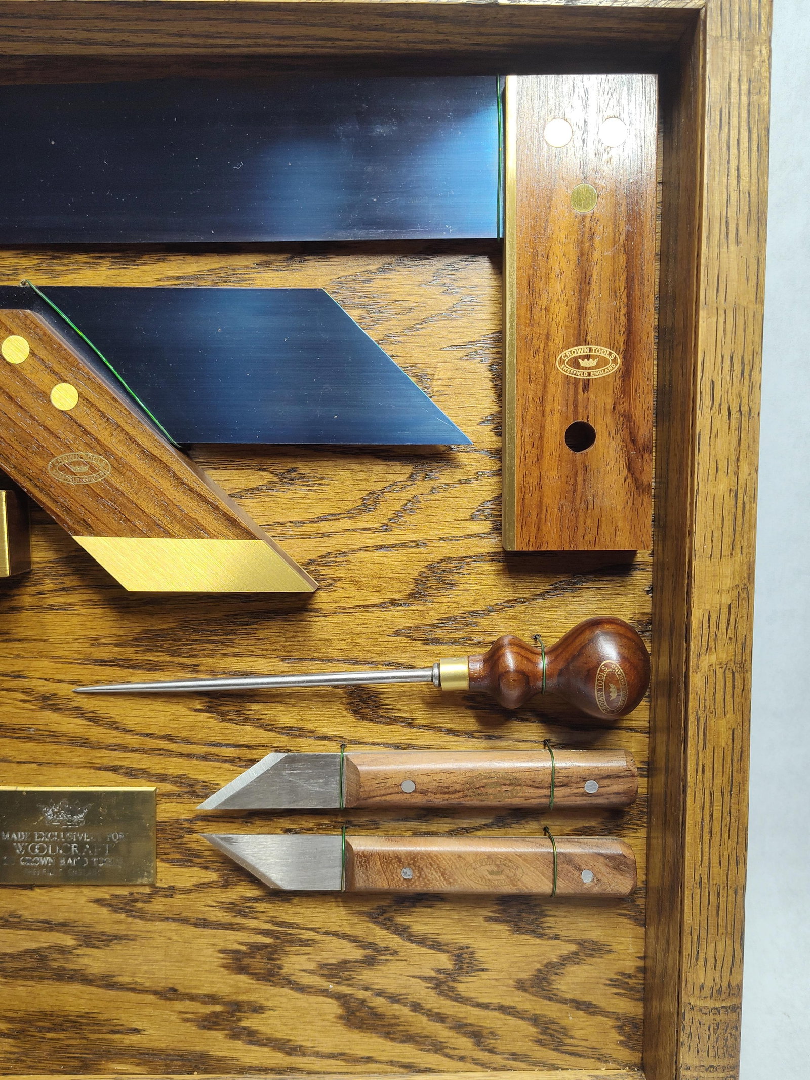 Crown Hand Tools Woodworking Instruments, Oak Case - 3