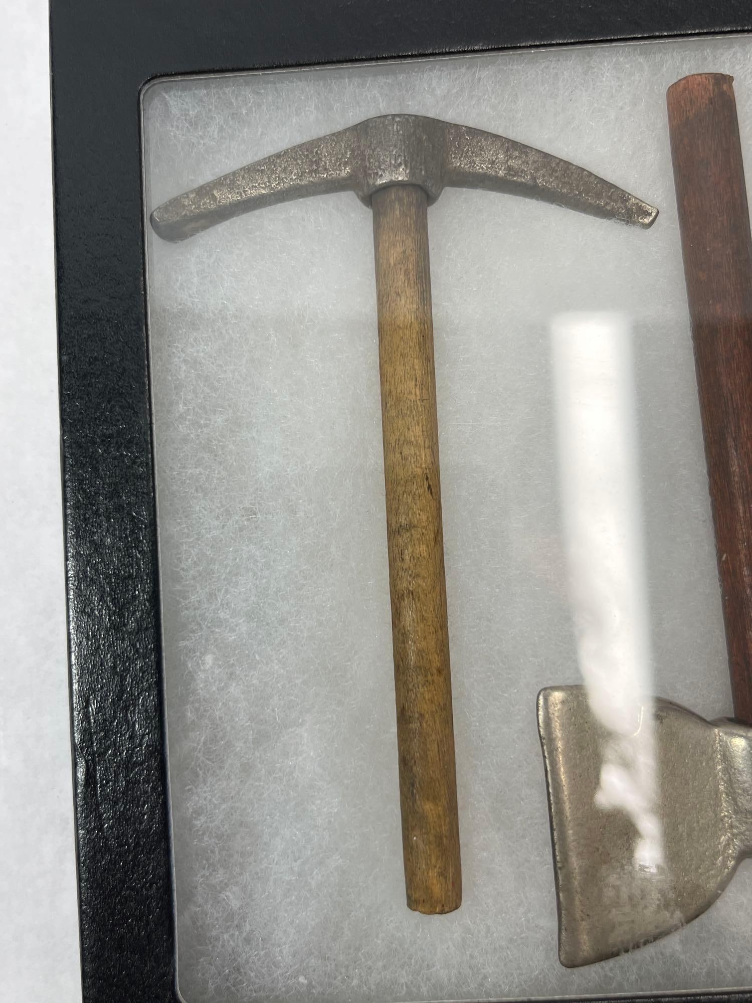 Pair Miniature Tools in Display Case - 2