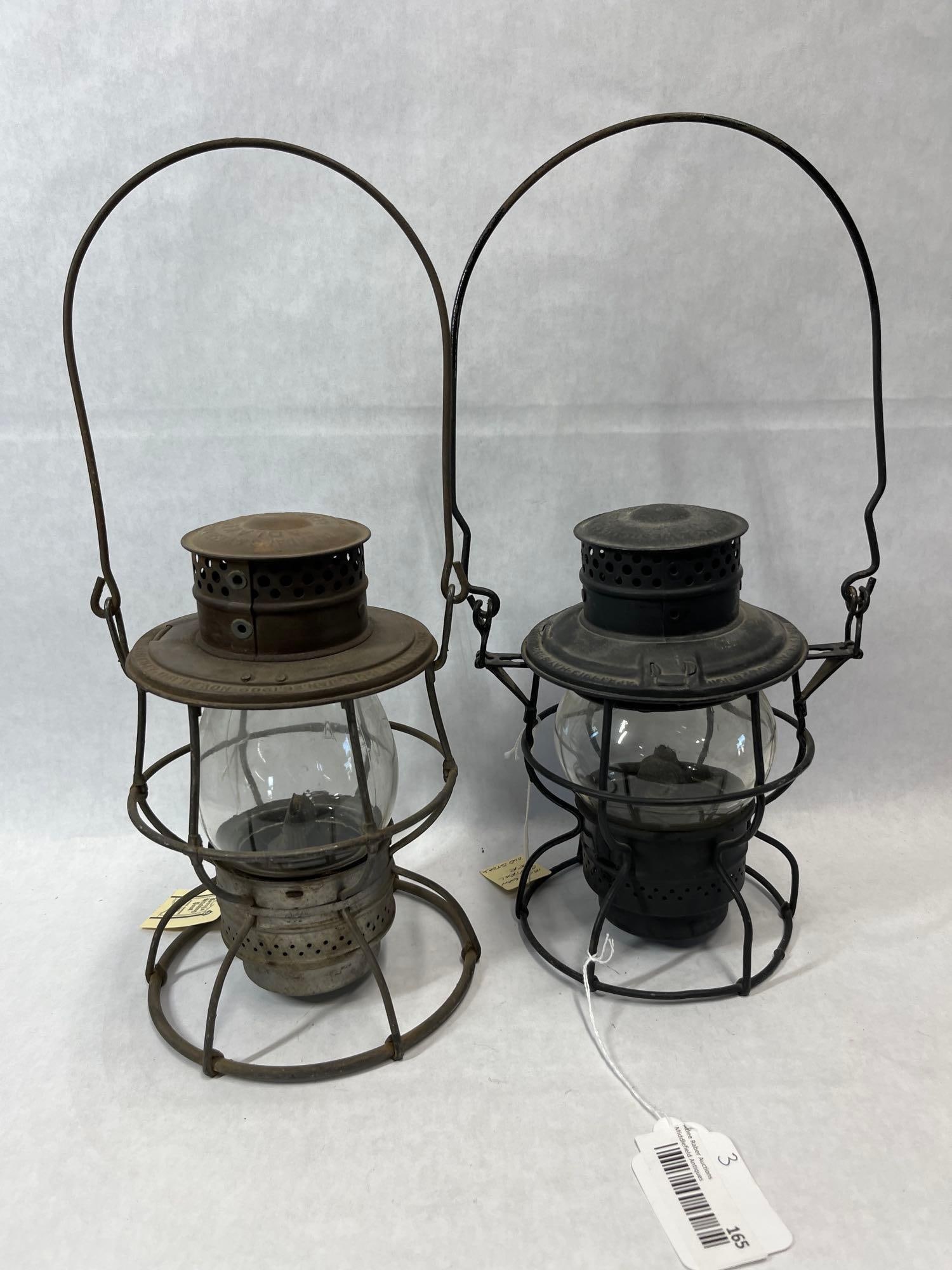 Pair Adams & Westlake Reliable Railroad Lanterns (1 of 7)
