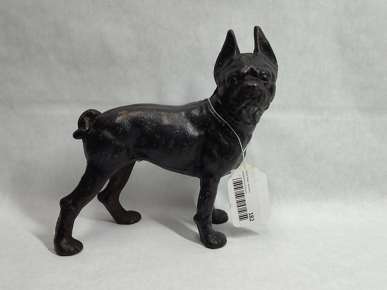 Hubley Style Cast Iron Boston Terrier Still Bank (1 of 3)