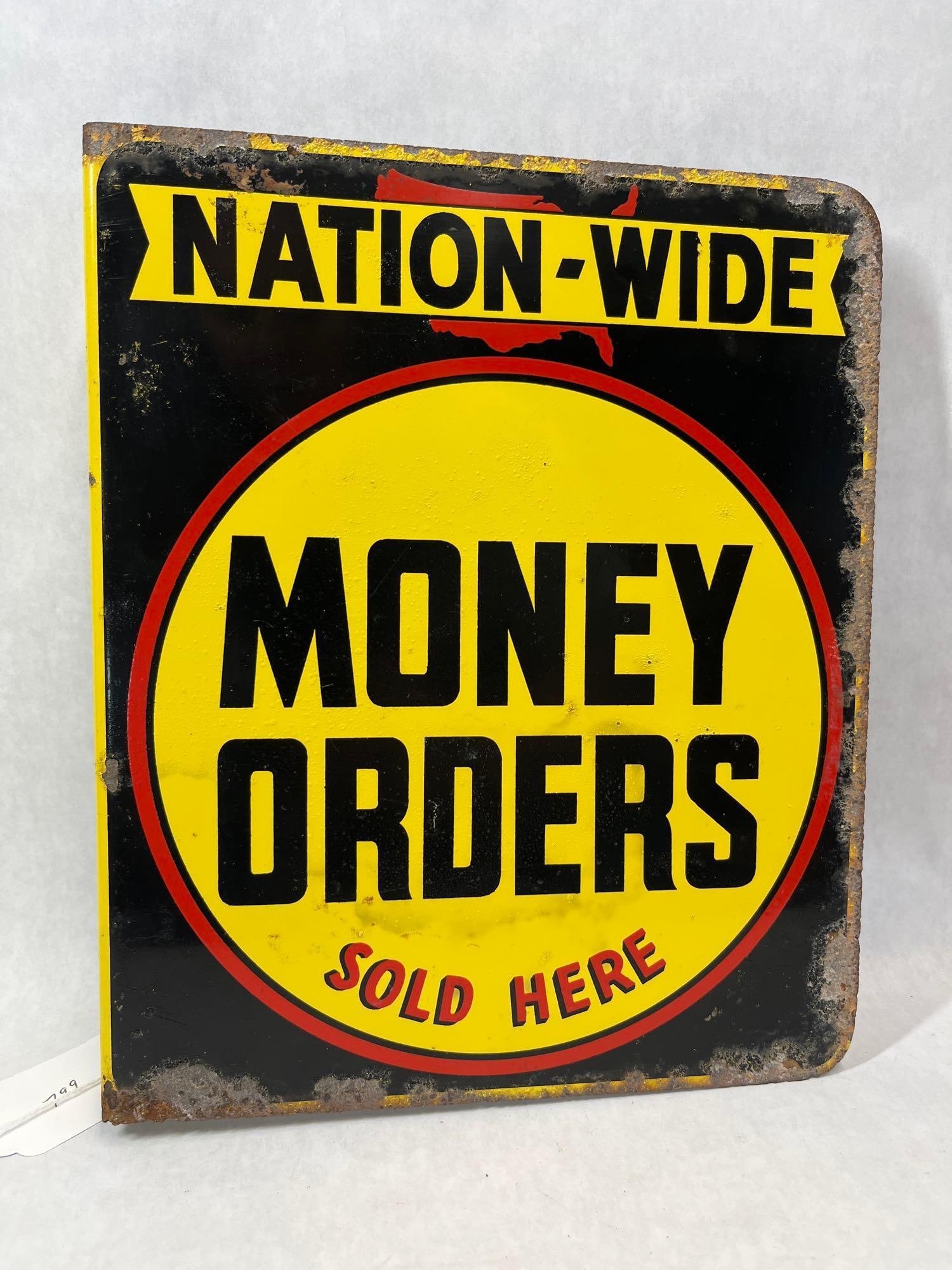 Nation-Wide Money Orders Painted Metal Flange Sign (1 of 6)
