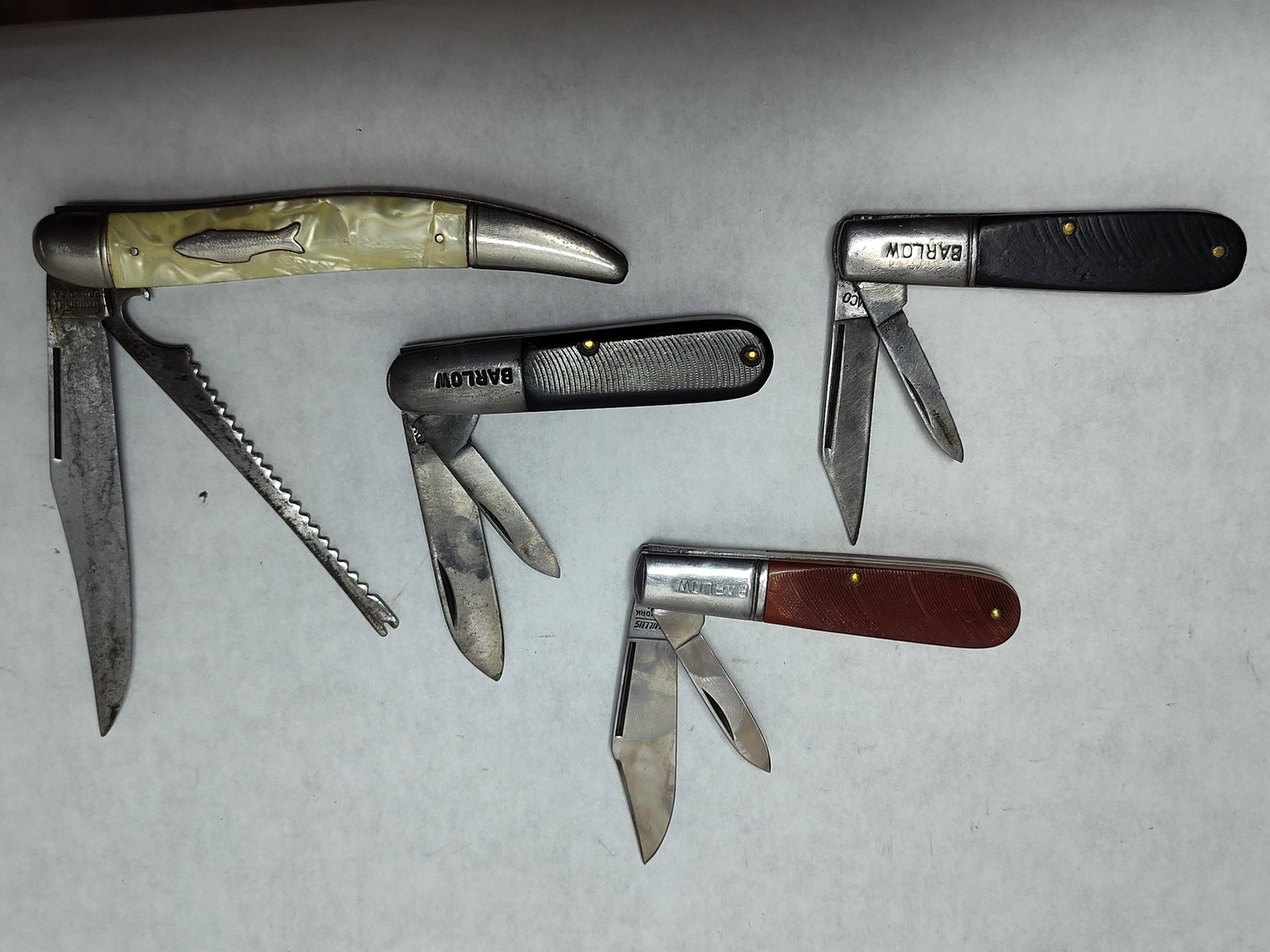 4 American Pocket Knives: Imperial Fish & 3 Barlow (1 of 4)
