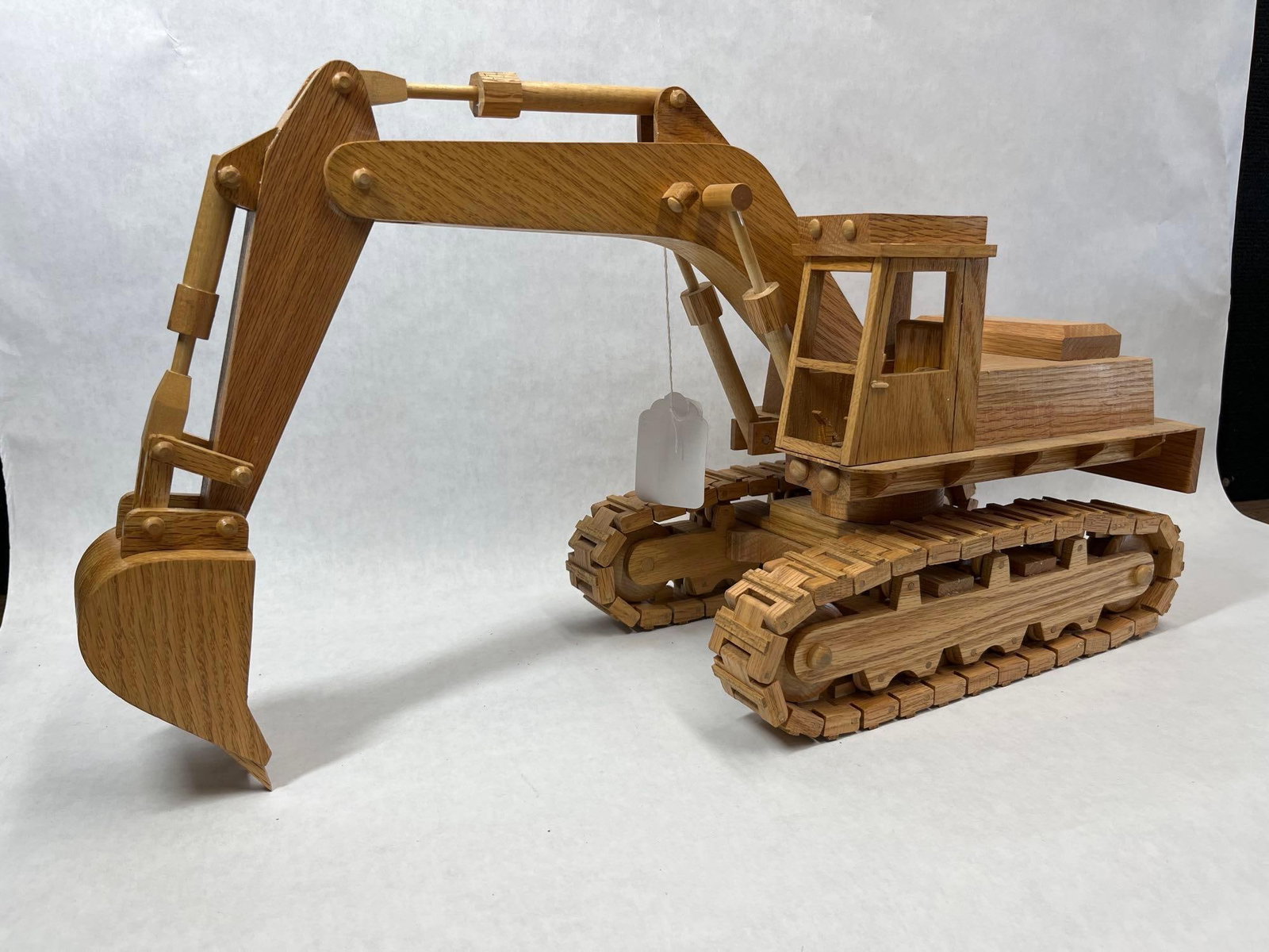Handcrafted Wood Crawler Excavator Model (1 of 5)