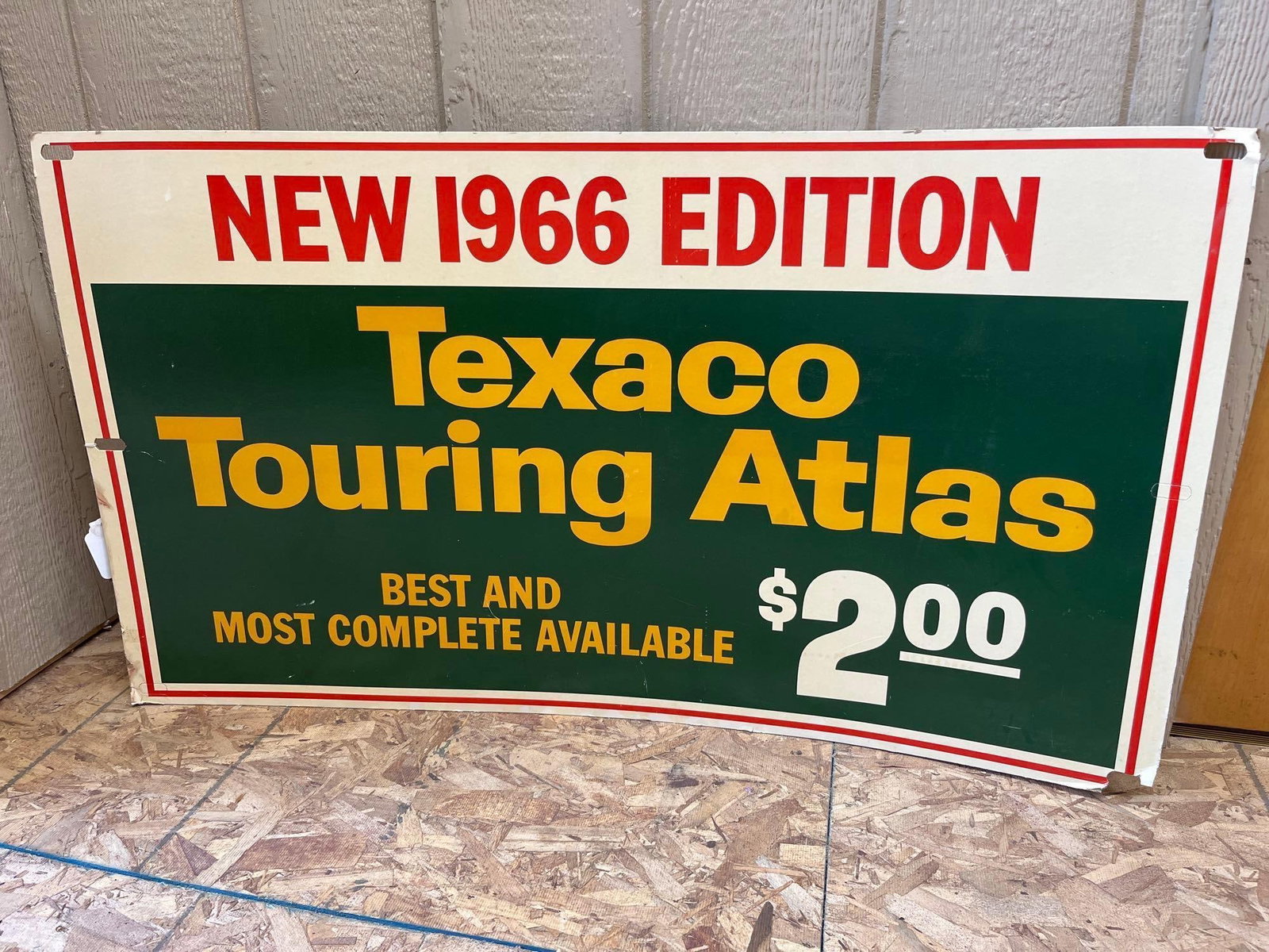 1966 Texaco Touring Atlas Cardboard Display Sign (1 of 4)